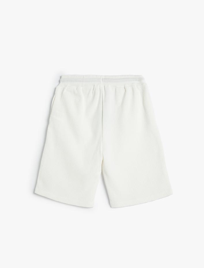 Erkek Çocuk Sporcu Şort Beli Bağlamalı Baskılı Cepli Dokulu