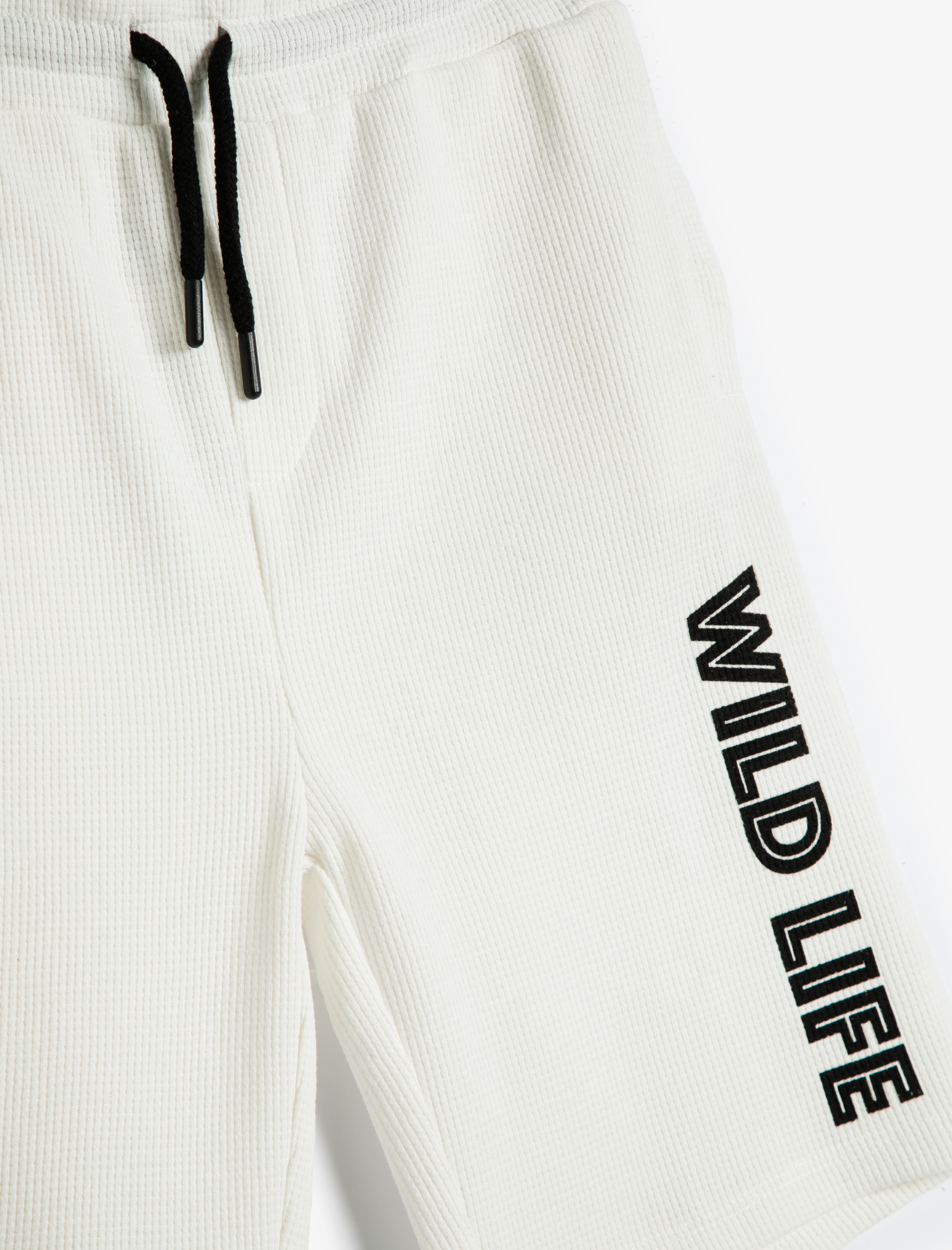  Erkek Çocuk Sporcu Şort Beli Bağlamalı Baskılı Cepli Dokulu