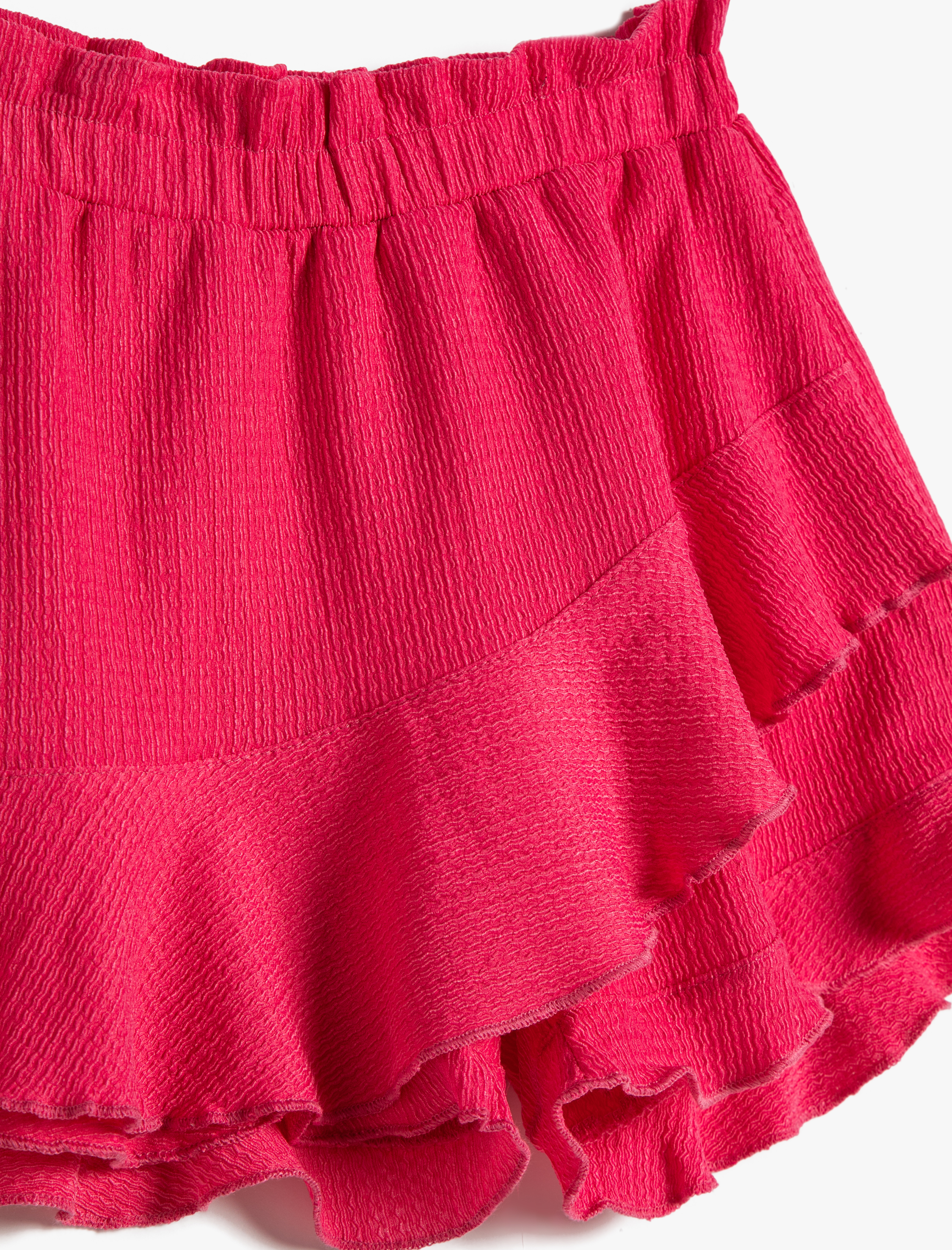  Kız Çocuk Şort Etek Fırfırlı Beli Lastikli