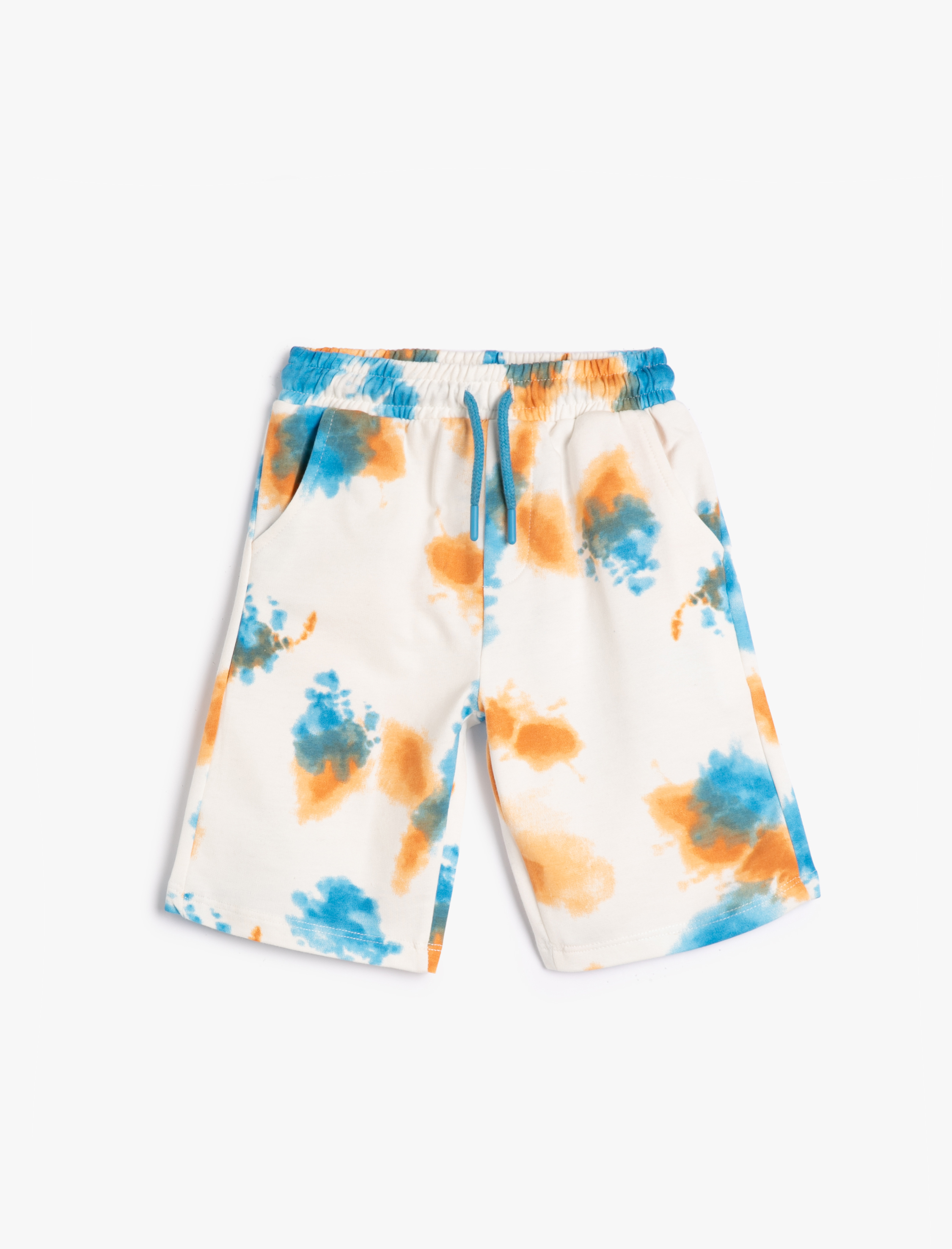  Erkek Çocuk Şort Batik Desenli Cepli Beli Lastikli Pamuklu