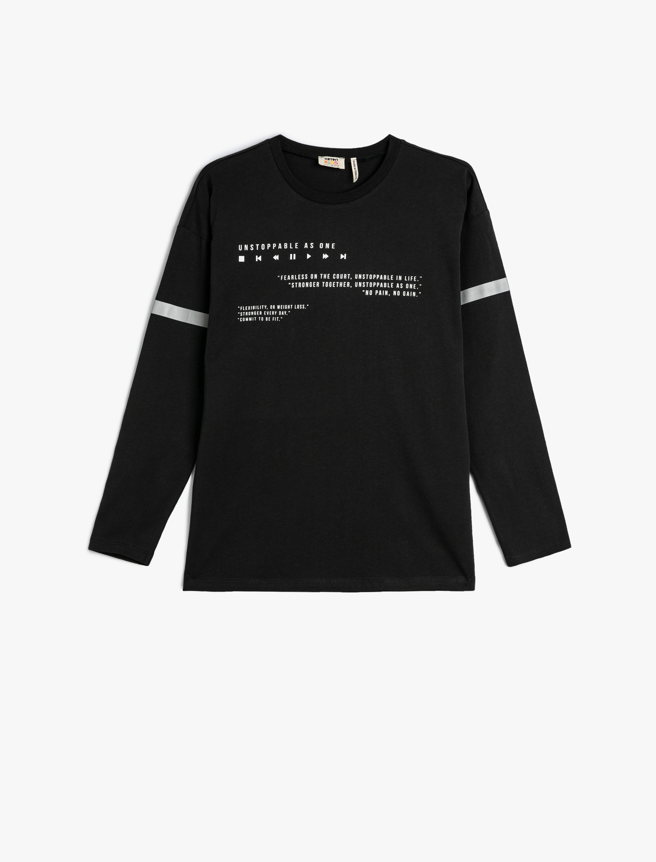  Erkek Çocuk Tişört Uzun Kollu Bisiklet Yaka Slogan Baskılı Pamuklu