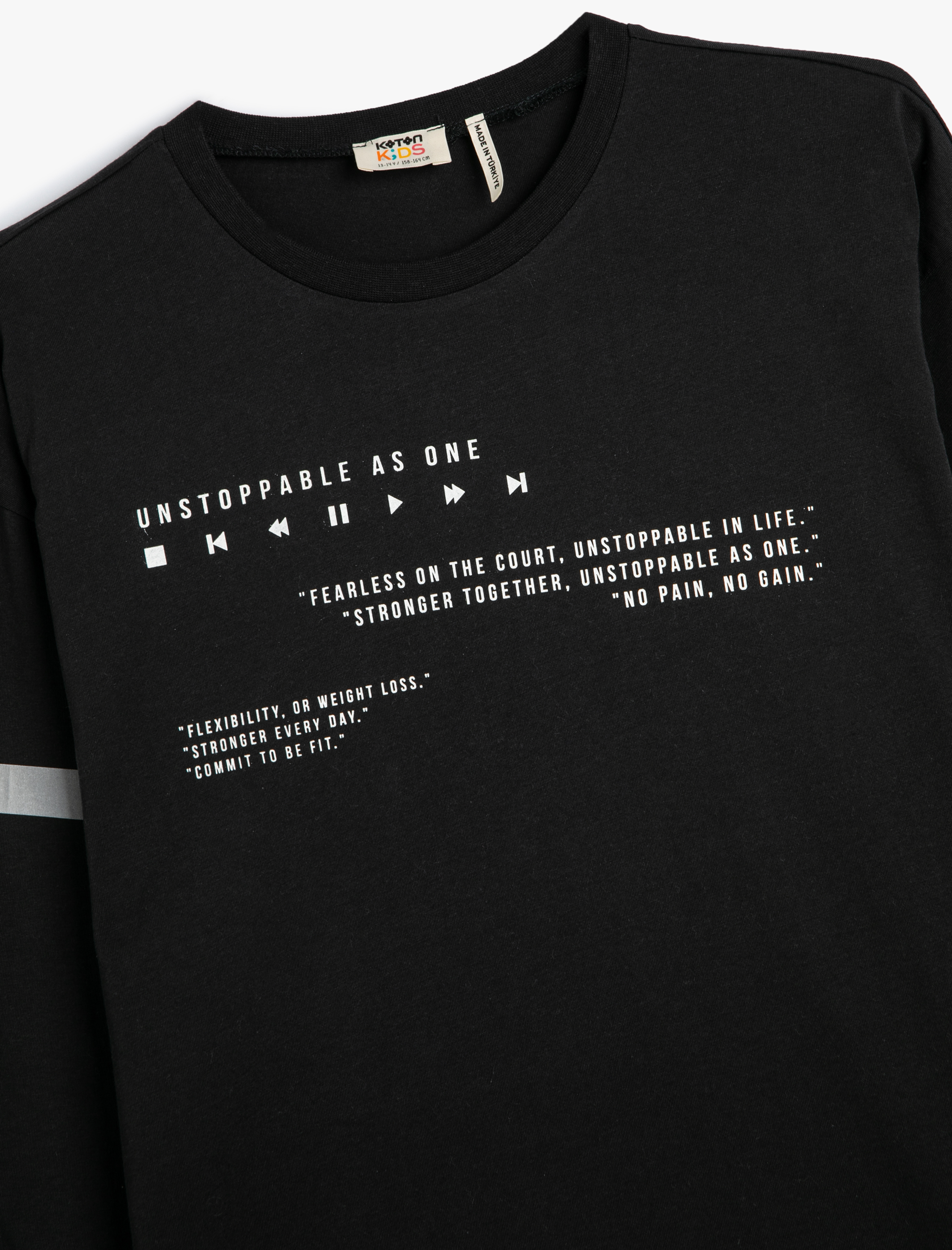  Erkek Çocuk Tişört Uzun Kollu Bisiklet Yaka Slogan Baskılı Pamuklu