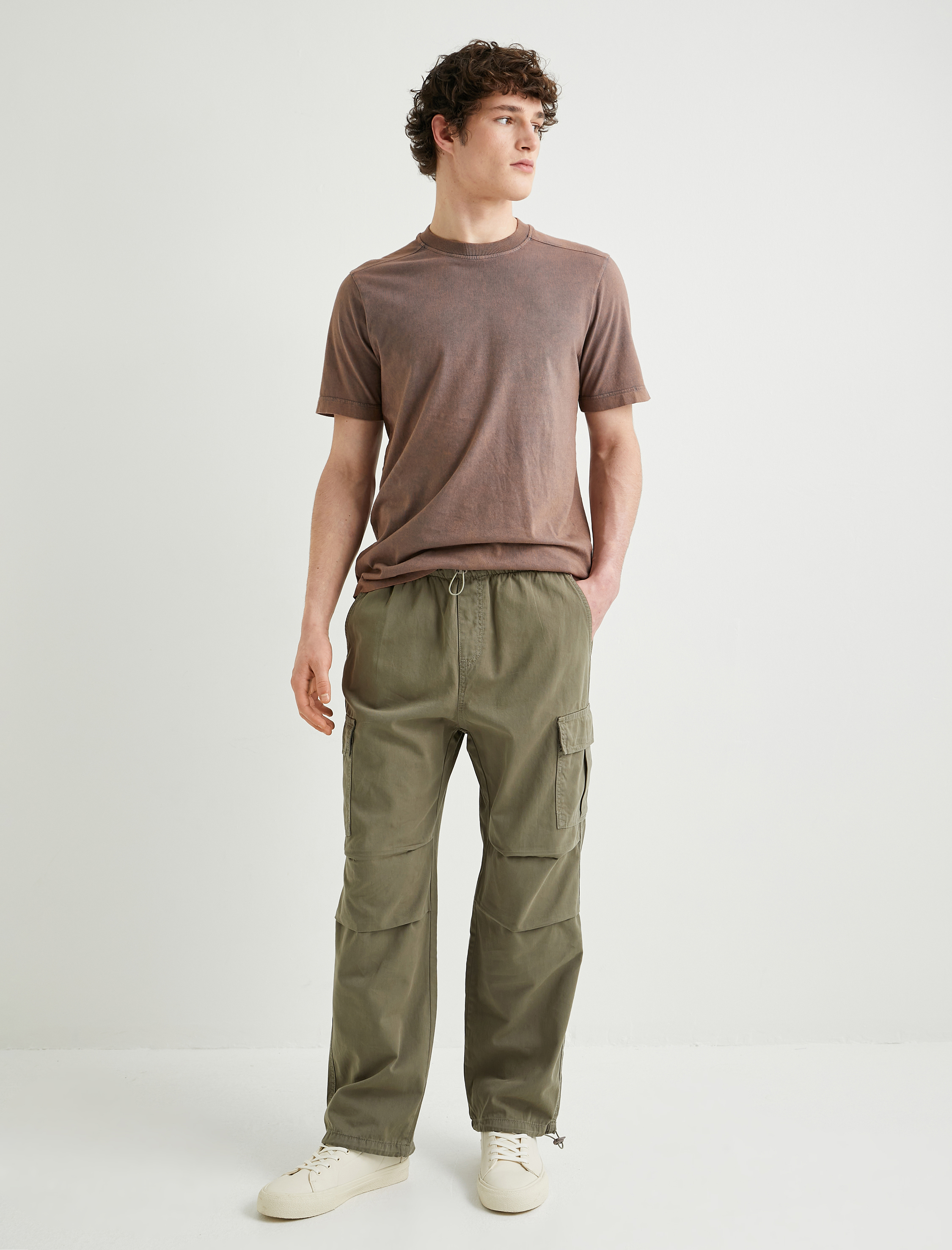   Kargo Paraşüt Bol Pantolon Beli Lastikli Cep Detaylı Stoperli