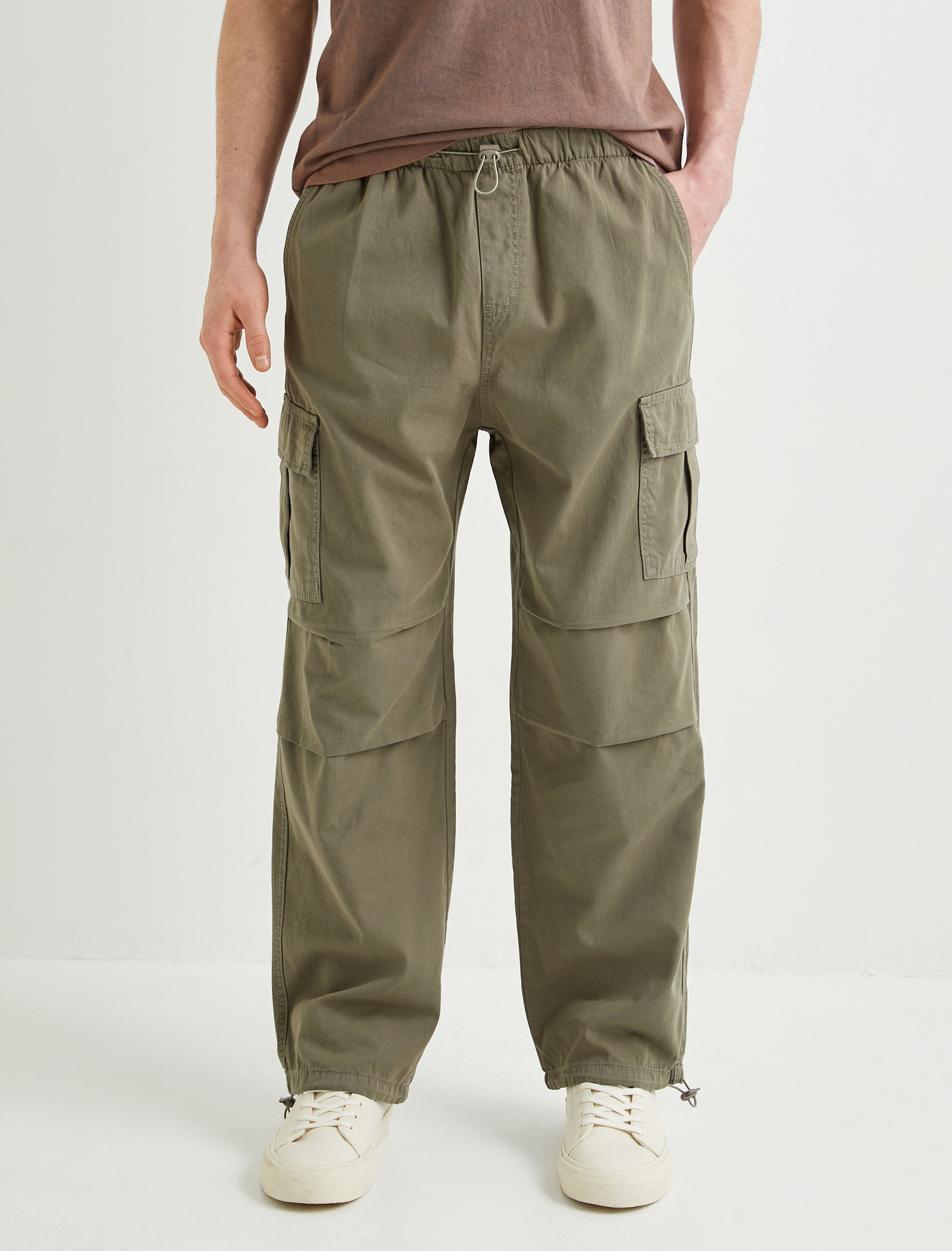   Kargo Paraşüt Bol Pantolon Beli Lastikli Cep Detaylı Stoperli