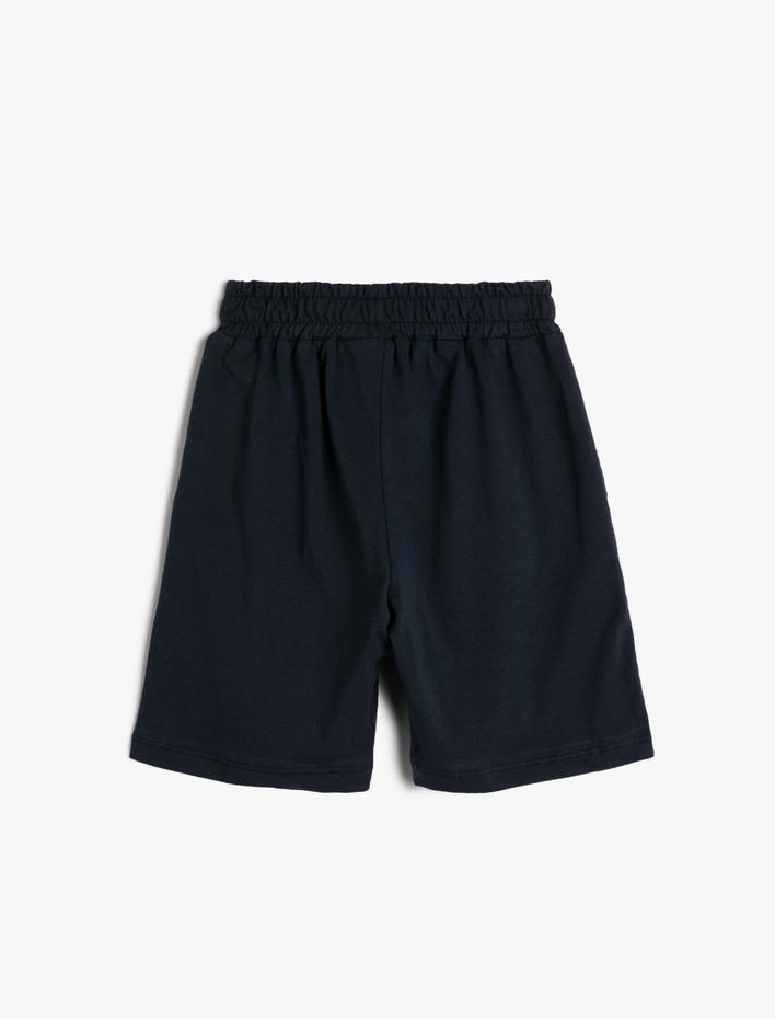 Erkek Çocuk Pamuklu Şort Cepli Beli Lastikli Bağlamalı