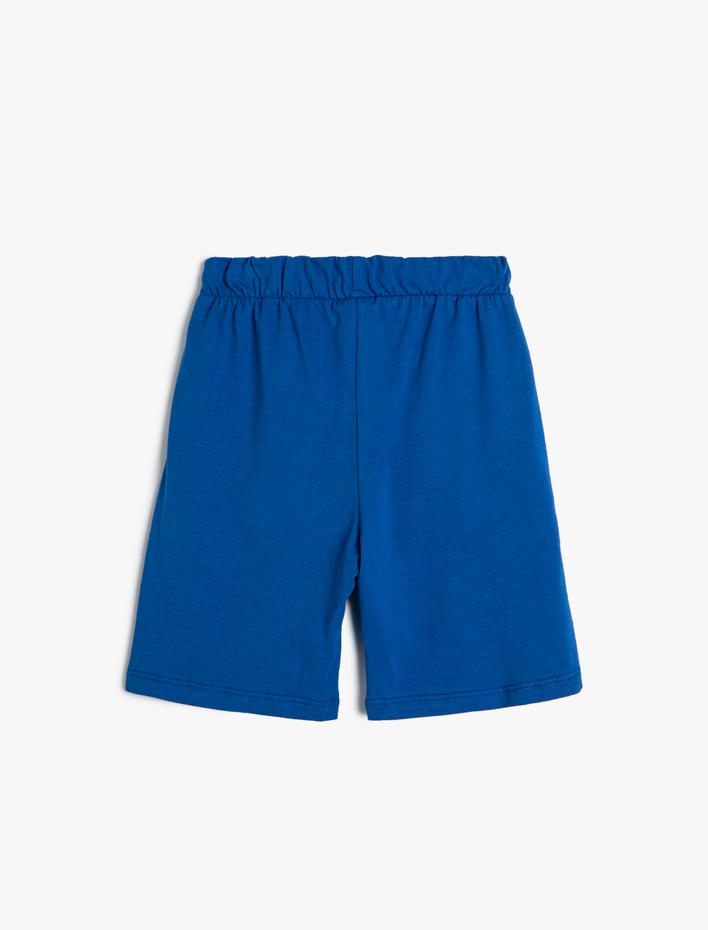 Erkek Çocuk Pamuklu Şort Baskılı Cepli Beli Lastikli Bağlamalı