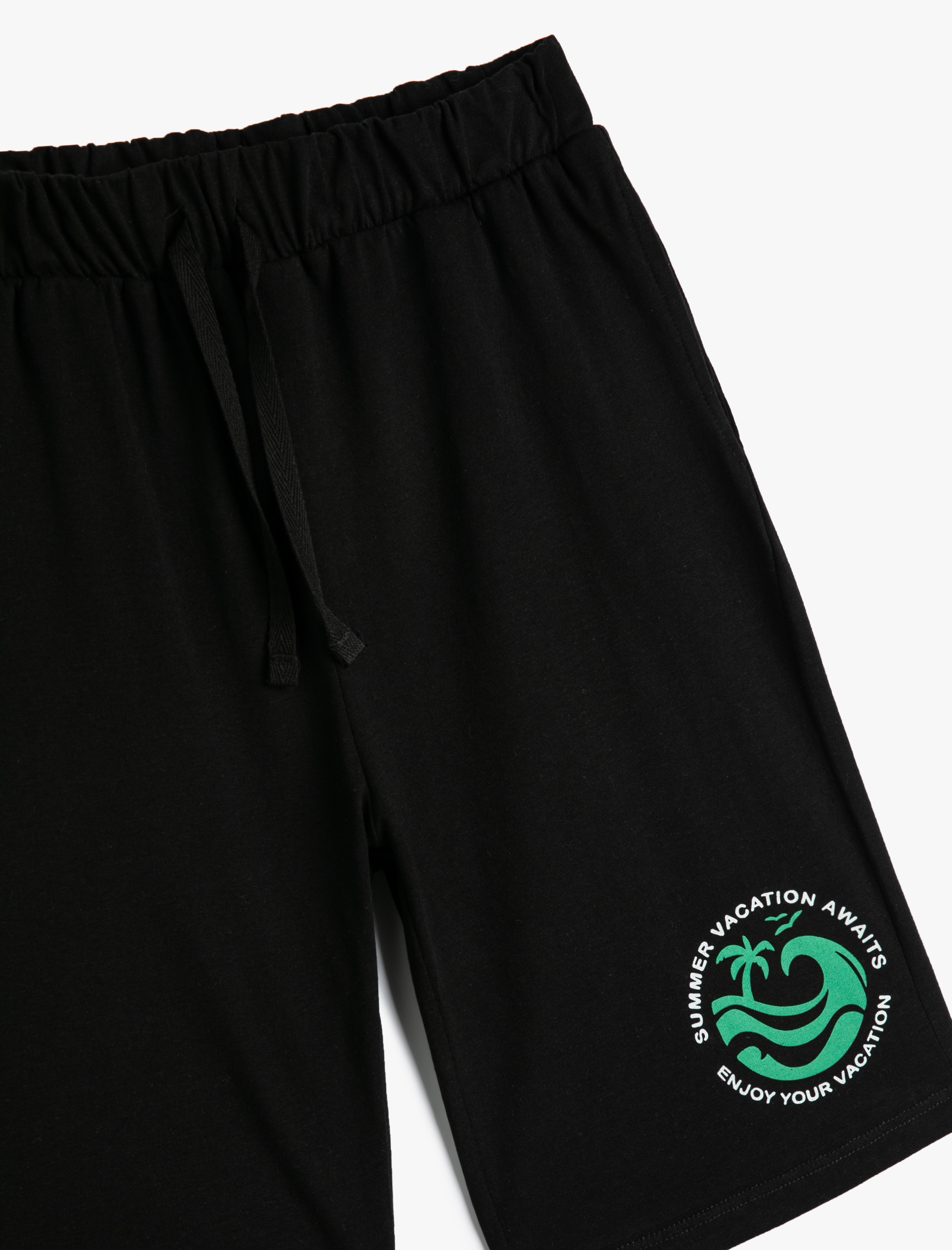  Erkek Çocuk Pamuklu Şort Baskılı Cepli Beli Lastikli Bağlamalı