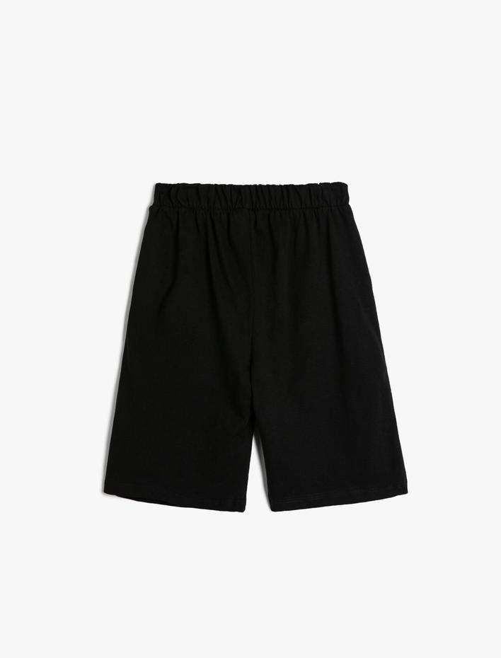 Erkek Çocuk Pamuklu Şort Baskılı Cepli Beli Lastikli Bağlamalı