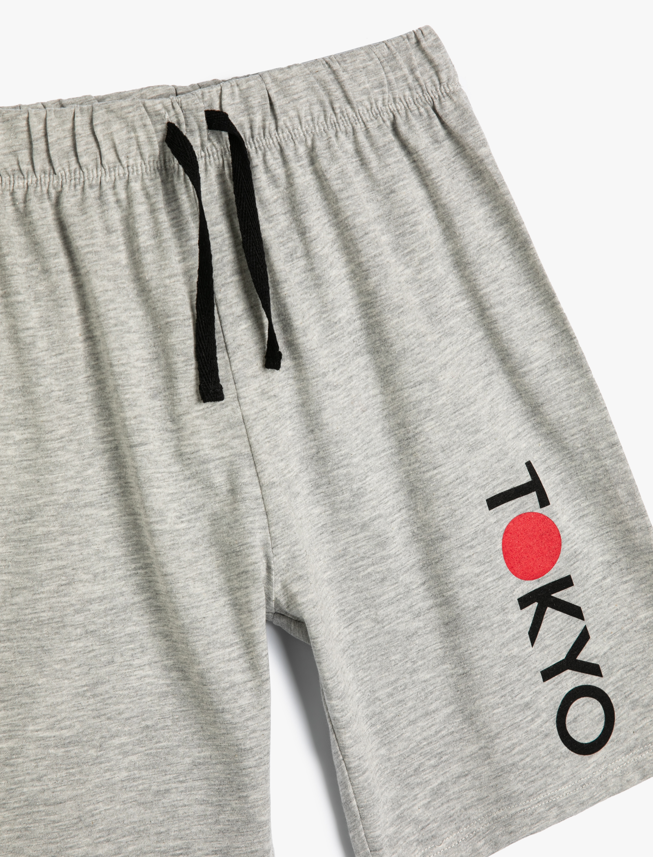  Erkek Çocuk Şort Tokyo Şehir Baskılı Beli Bağlamalı