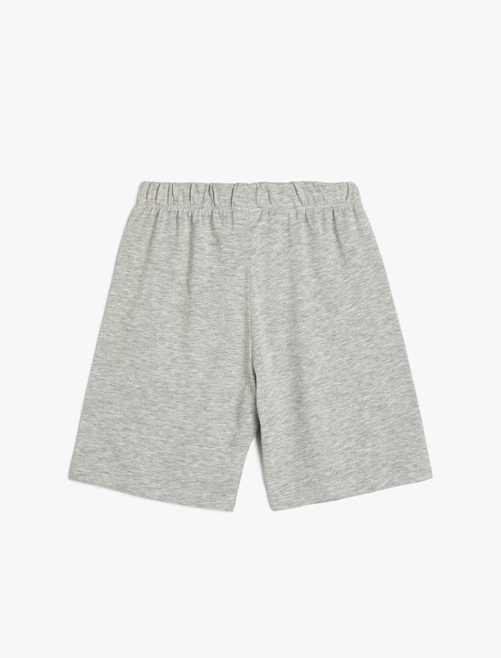 Erkek Çocuk Şort Tokyo Şehir Baskılı Beli Bağlamalı