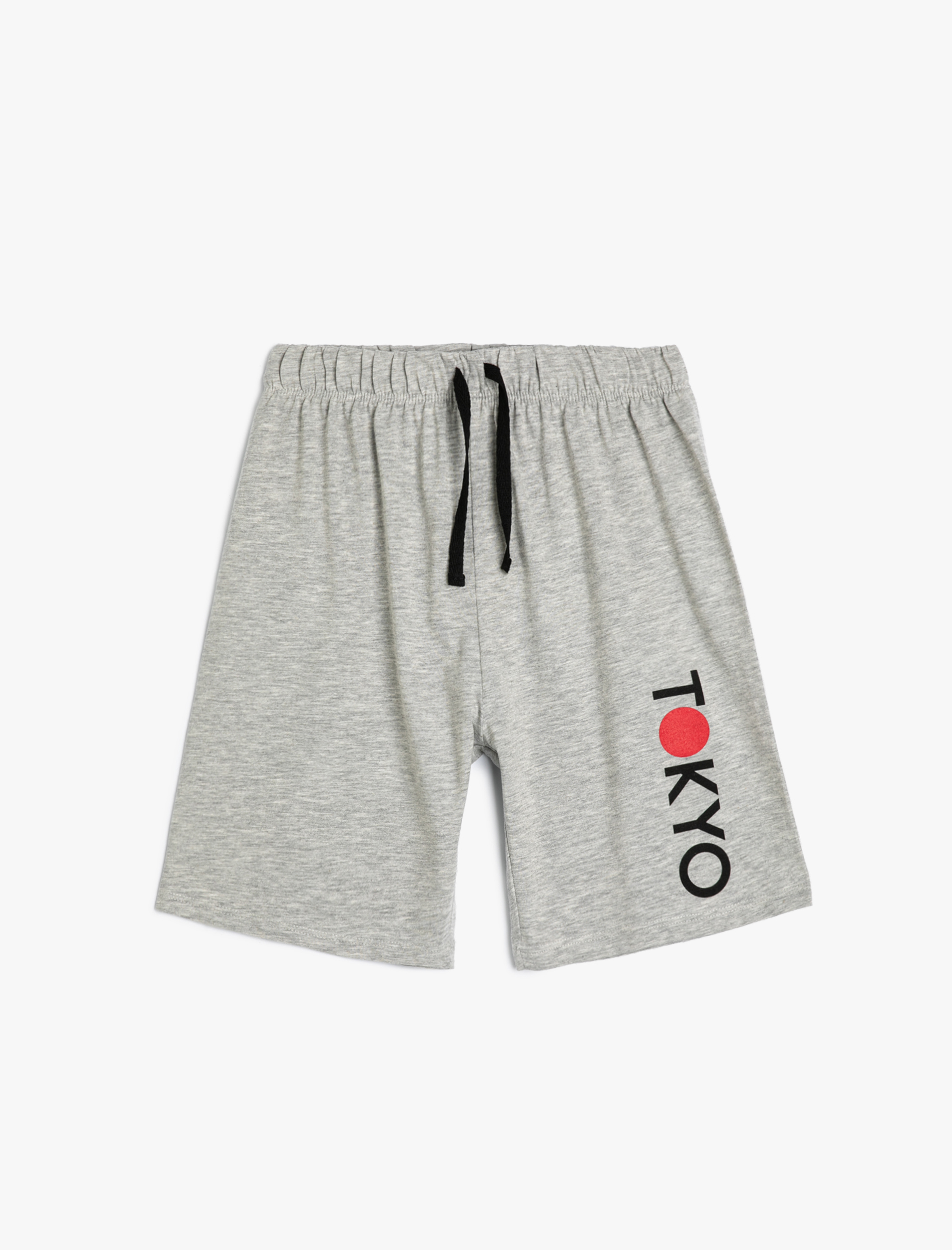  Erkek Çocuk Şort Tokyo Şehir Baskılı Beli Bağlamalı