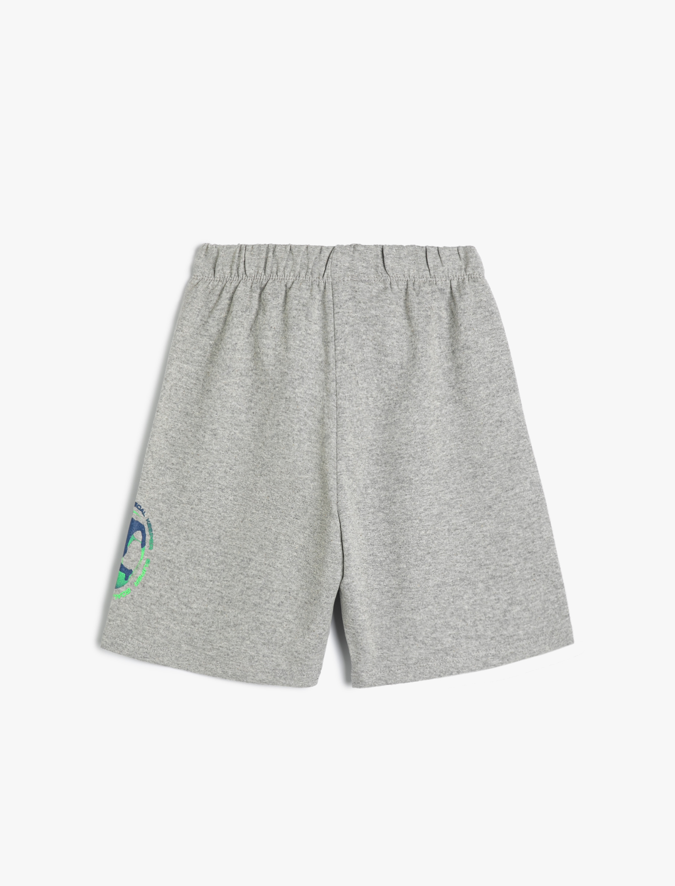  Erkek Çocuk Şort Futbol Temalı Baskı Detaylı Beli Bağlamalı