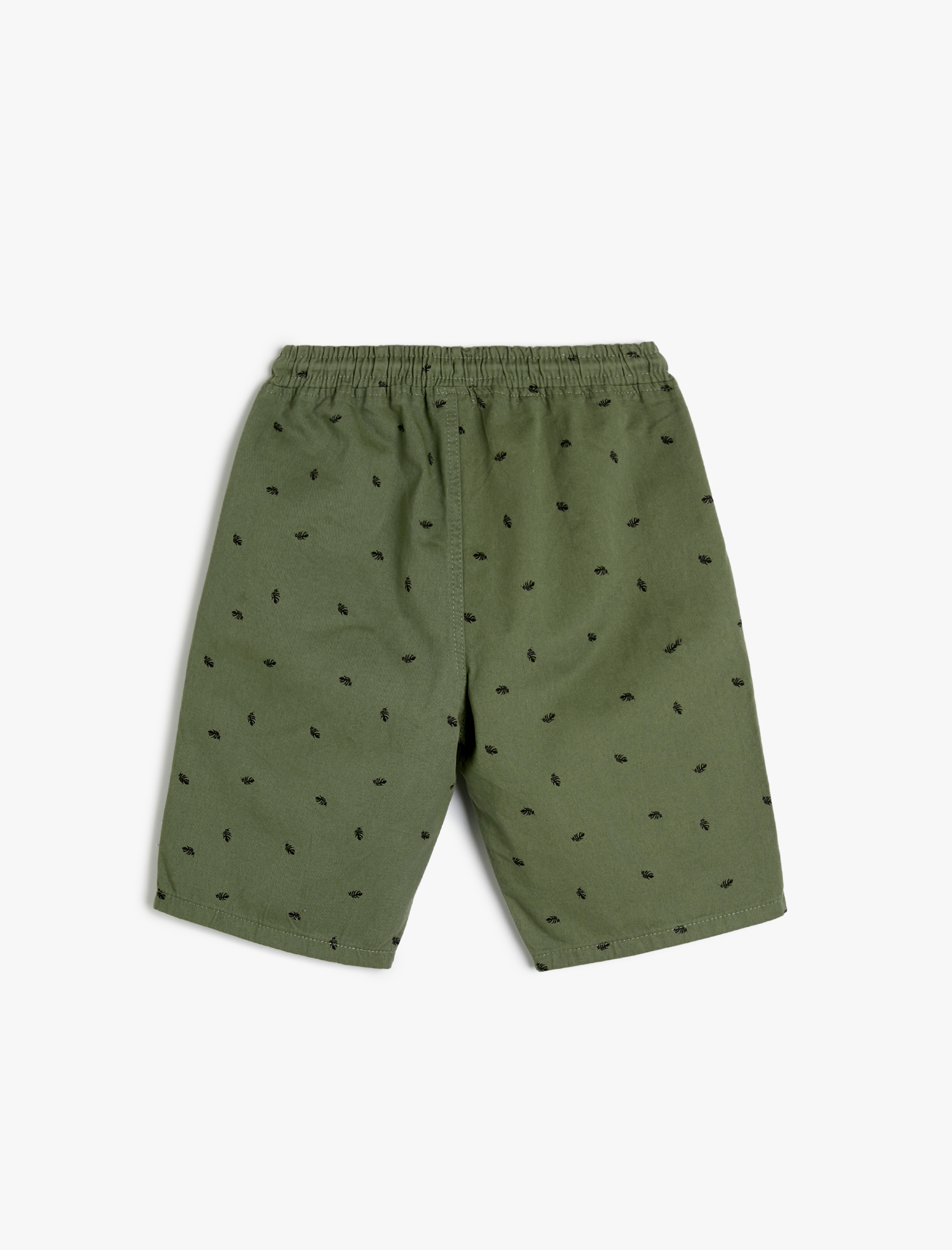  Erkek Çocuk Chino Şort Beli Bağlamalı Cepli Pamuklu Desenli