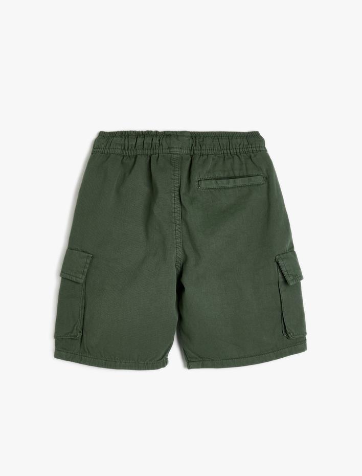 Erkek Çocuk Kargo Şort Beli Bağlamalı Yanları Cepli Pamuklu