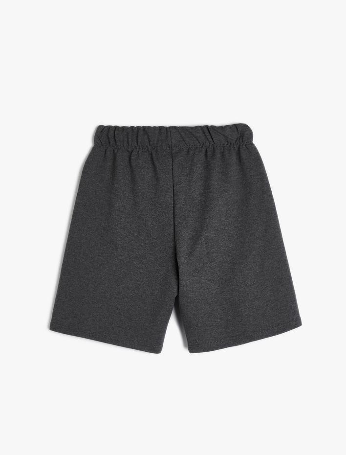 Erkek Çocuk Basic Şort Baskı Detaylı Beli Bağlamalı Pamuk Karışımlı