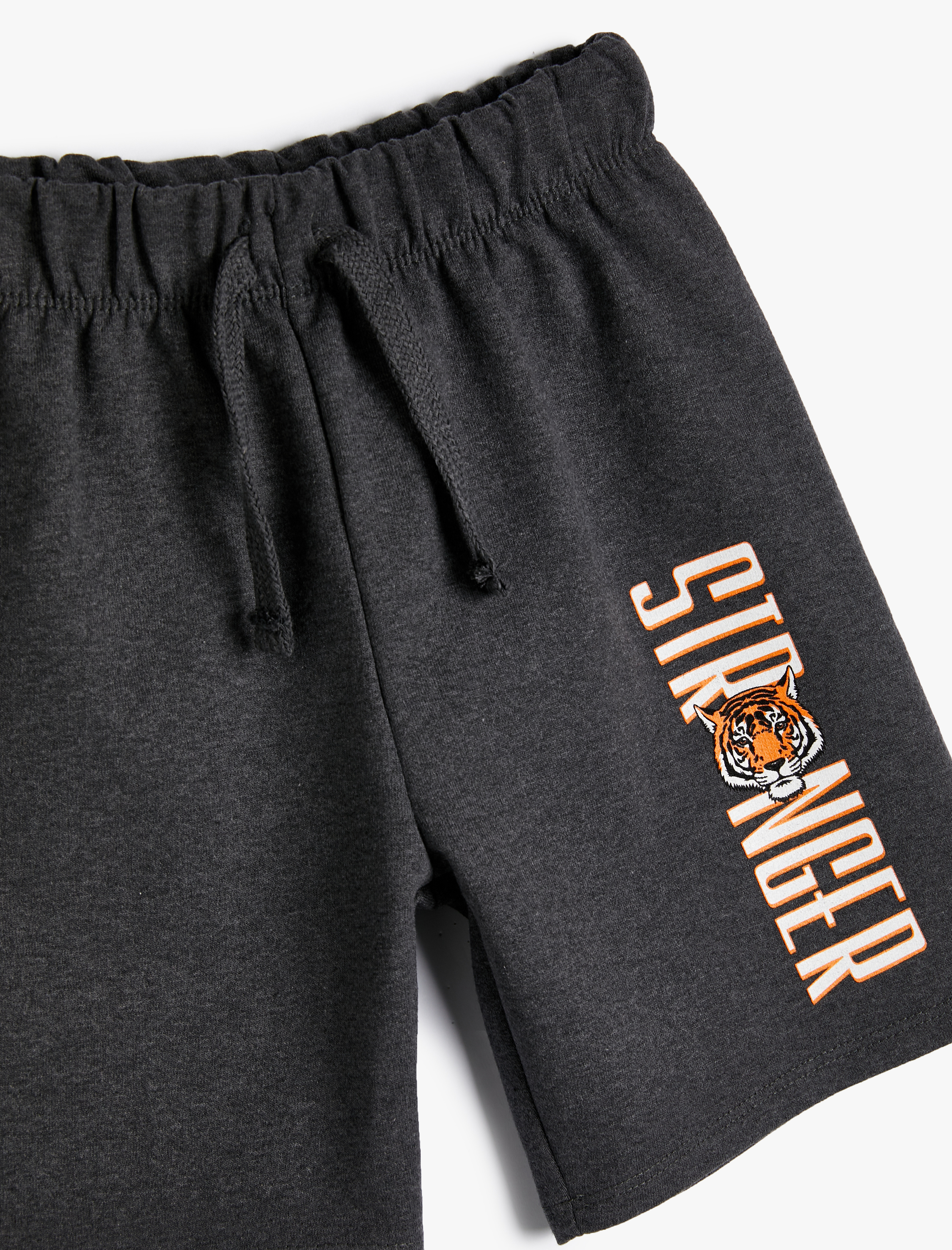  Erkek Çocuk Basic Şort Baskı Detaylı Beli Bağlamalı Pamuk Karışımlı