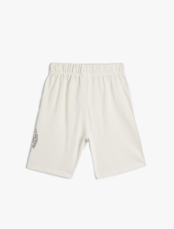 Erkek Çocuk Şort Basketbol Baskılı Beli Bağlamalı Pamuklu