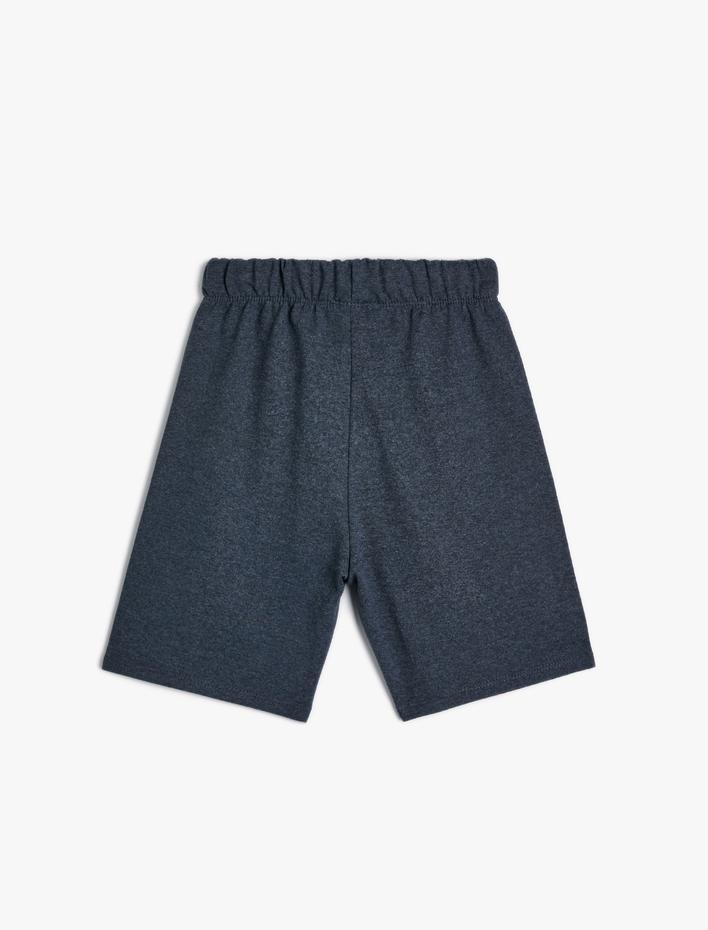 Erkek Çocuk Şort Baskı Detaylı Beli Bağlamalı