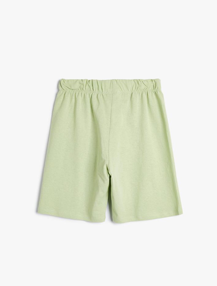 Erkek Çocuk Dinozorlu Şort Beli Bağlamalı Pamuklu