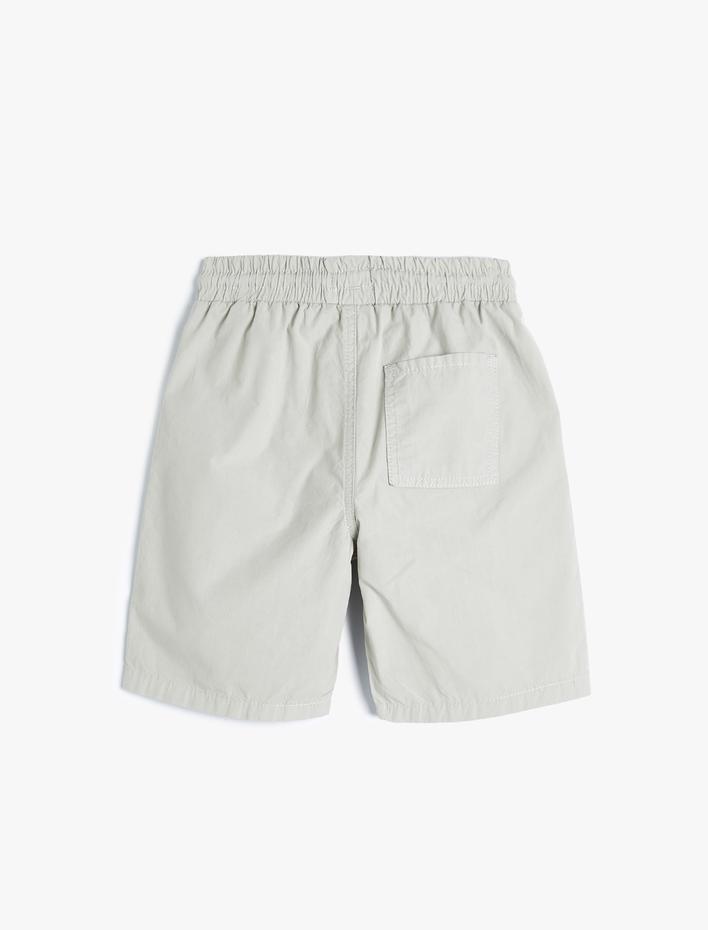 Erkek Çocuk Şort Beli Bağlamalı Cep Detaylı Pamuklu