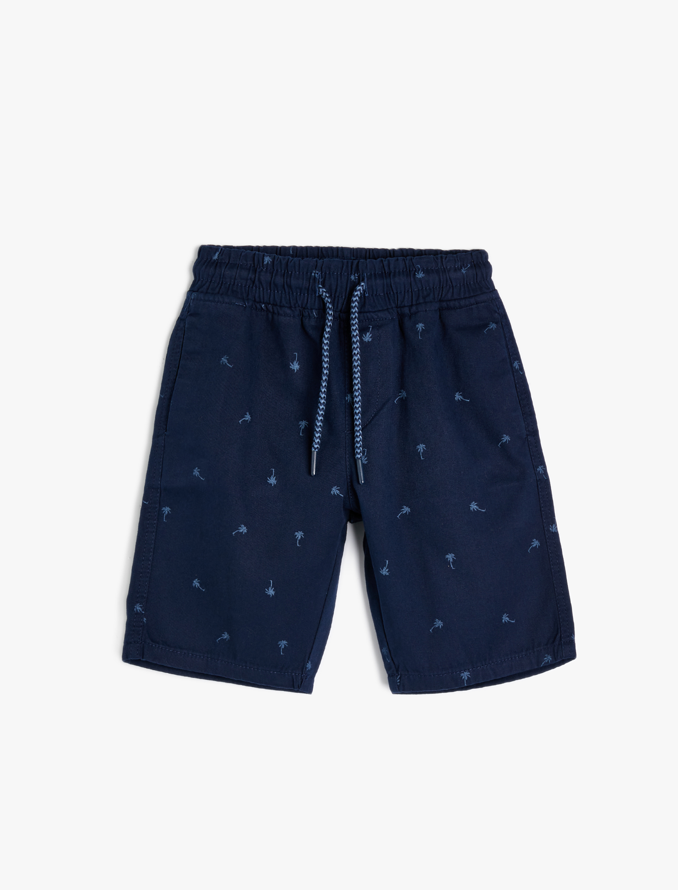  Erkek Çocuk Chino Şort Beli Bağlamalı Cepli Pamuklu Desenli