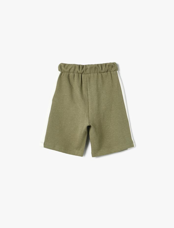 Erkek Çocuk Şort Beli Bağcıklı Kontrast Detaylı