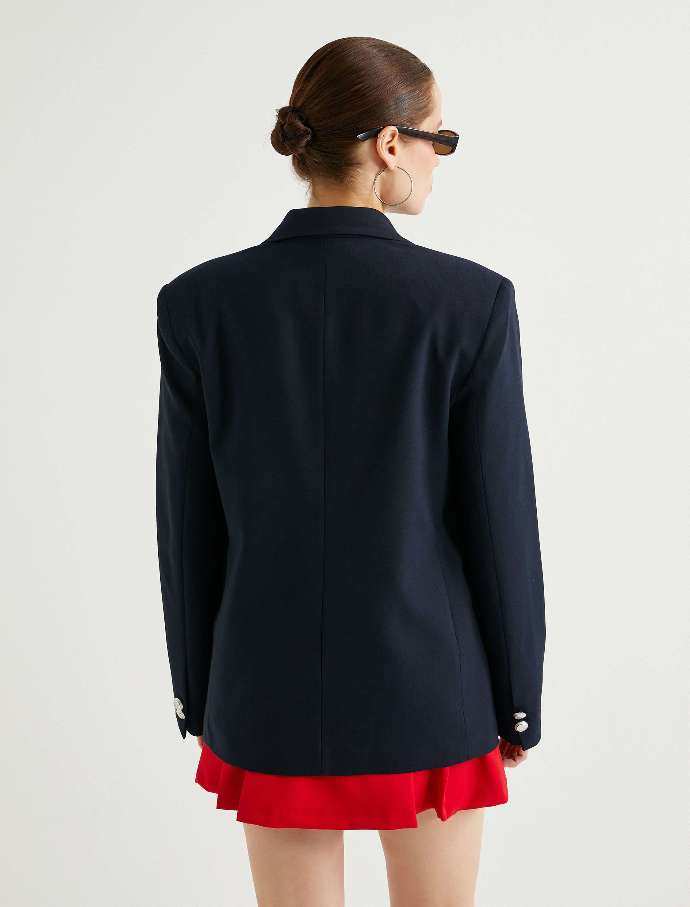   Blazer Ceket Kapaklı Cepli Düğmeli Standart Kesim