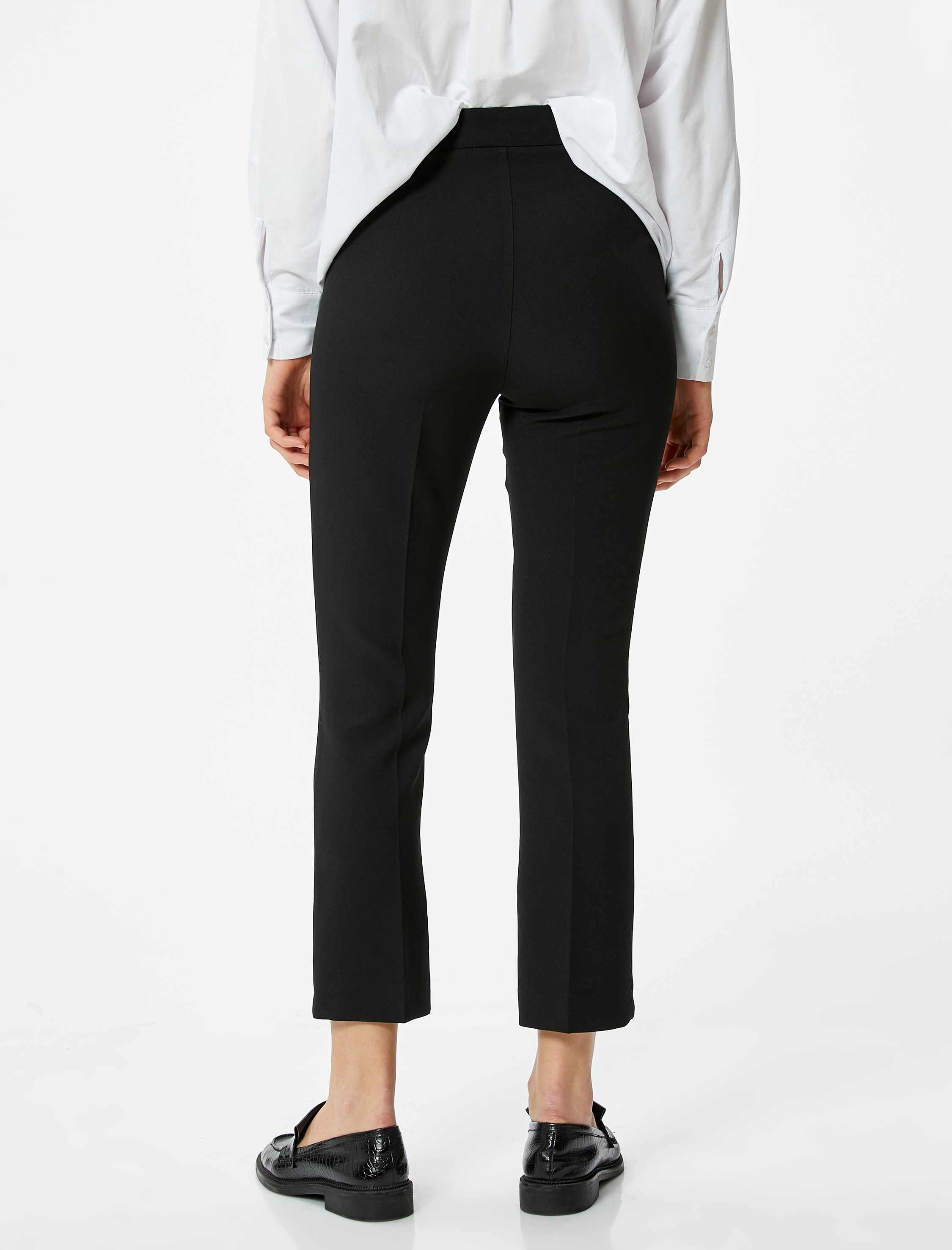   Kumaş Klasik Pantolon Yüksek Bel Dar Paça