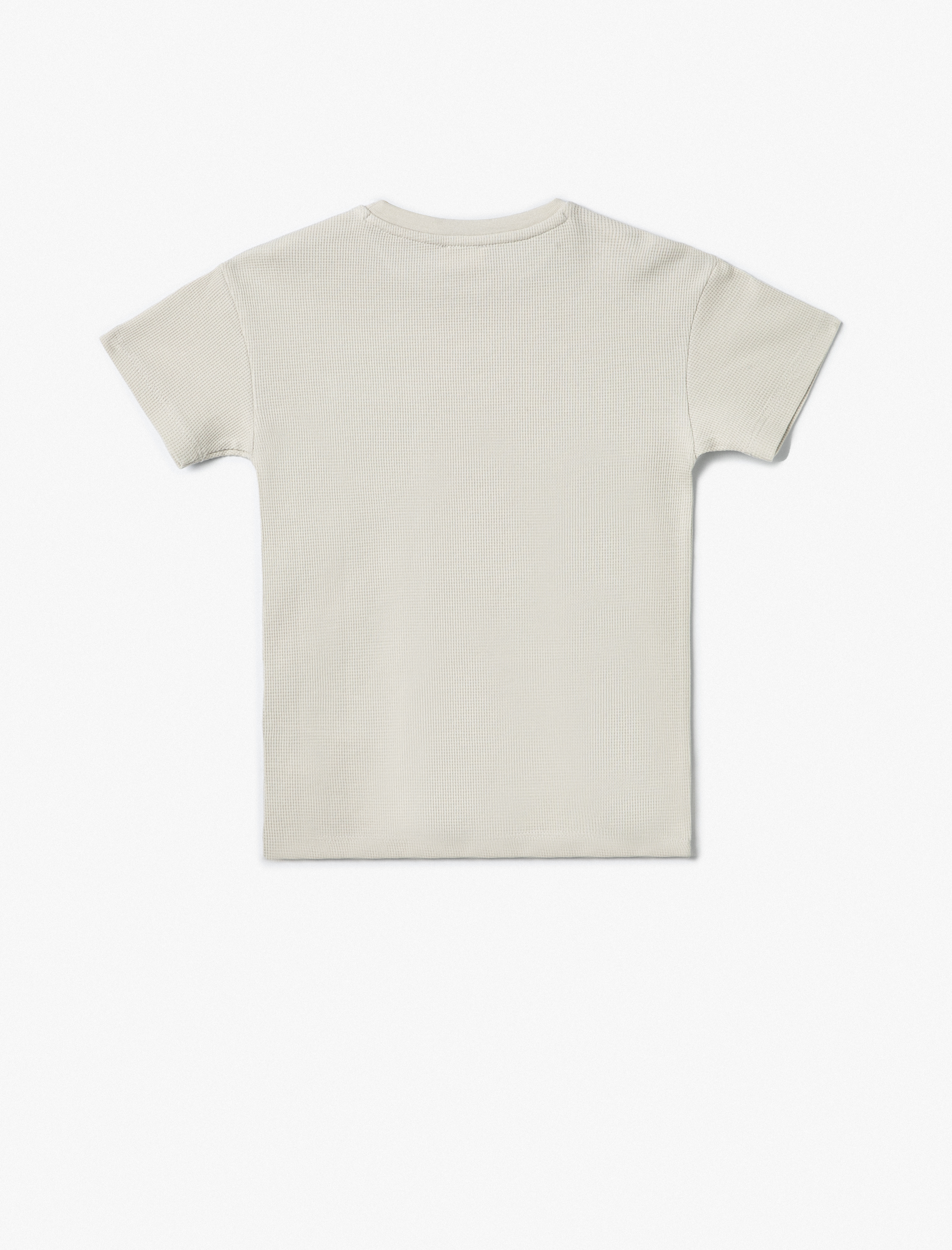  Erkek Çocuk Basic Tişört Kısa Kollu Bisiklet Yaka Cep Detaylı Pamuklu