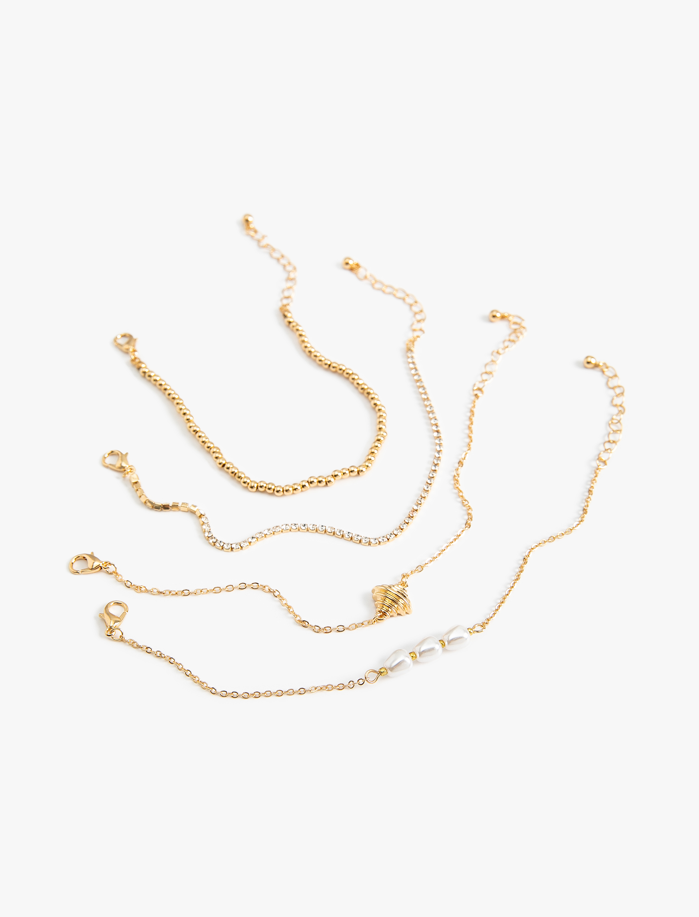  Kadın 4'lü Zincir Bileklik Seti