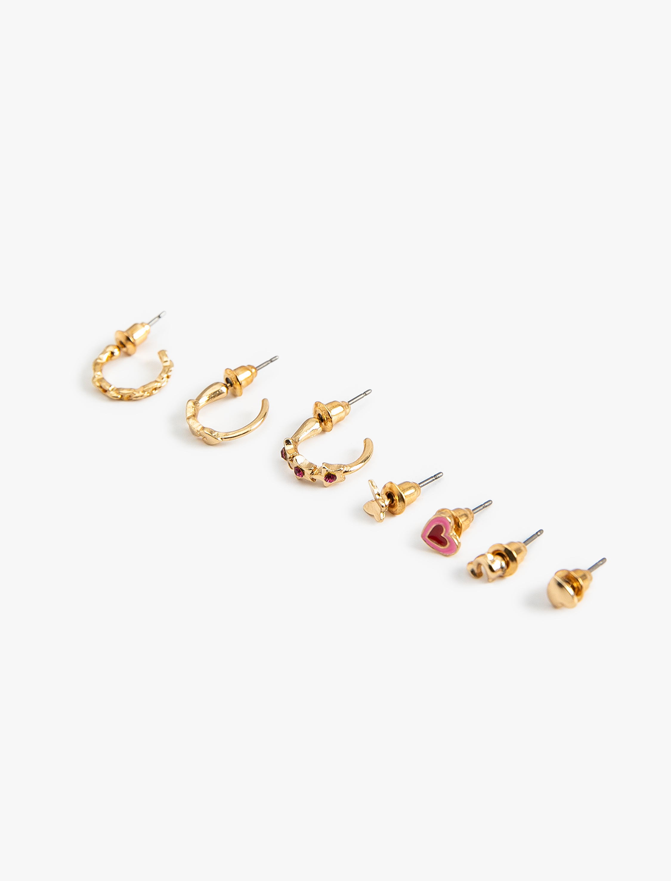  Kadın Top ve Halka Küpe Seti 7'li