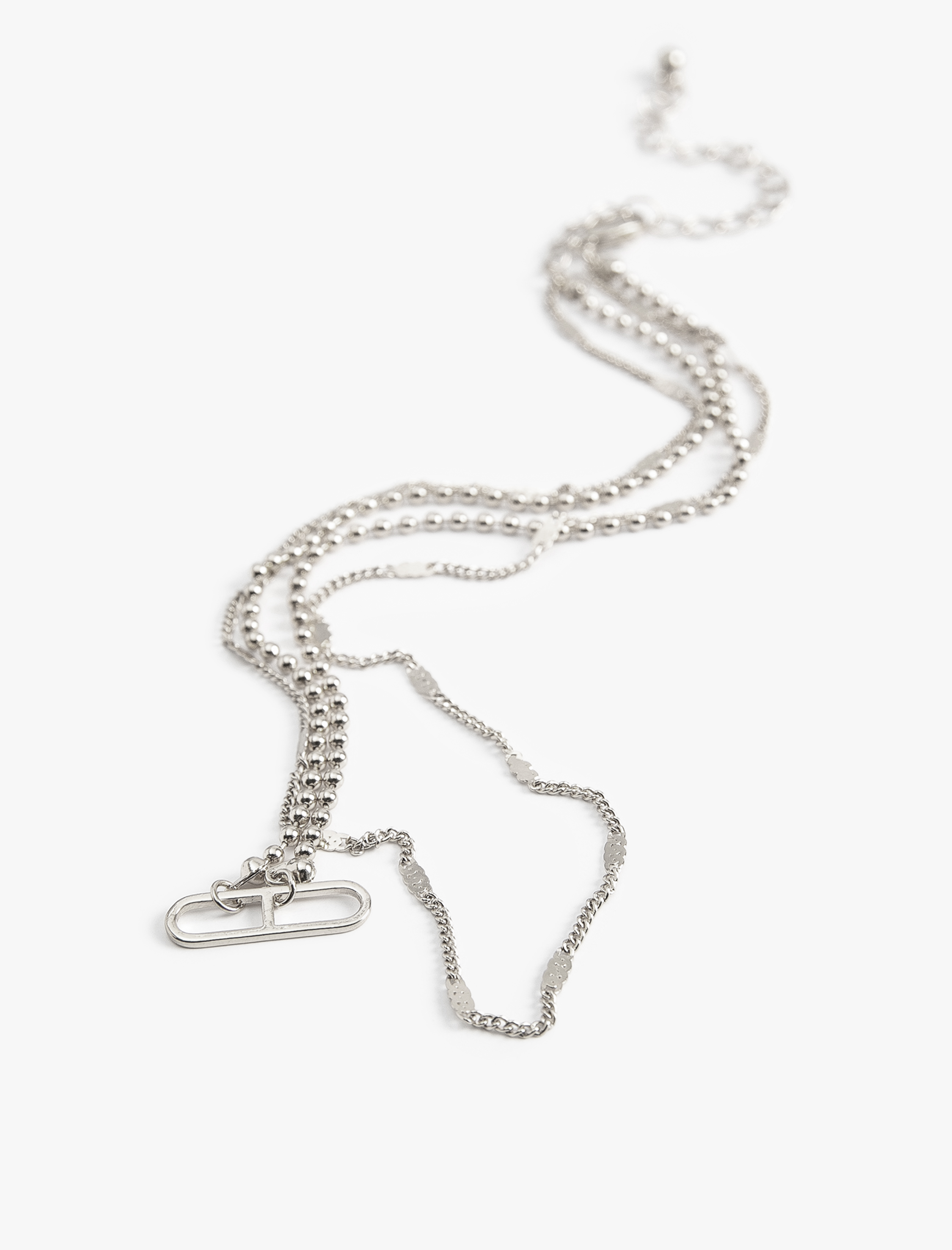  Kadın Pullu Zincir Kolye Katlı