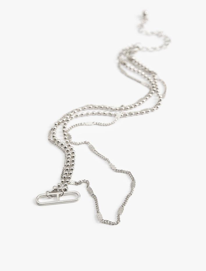 Kadın Pullu Zincir Kolye Katlı