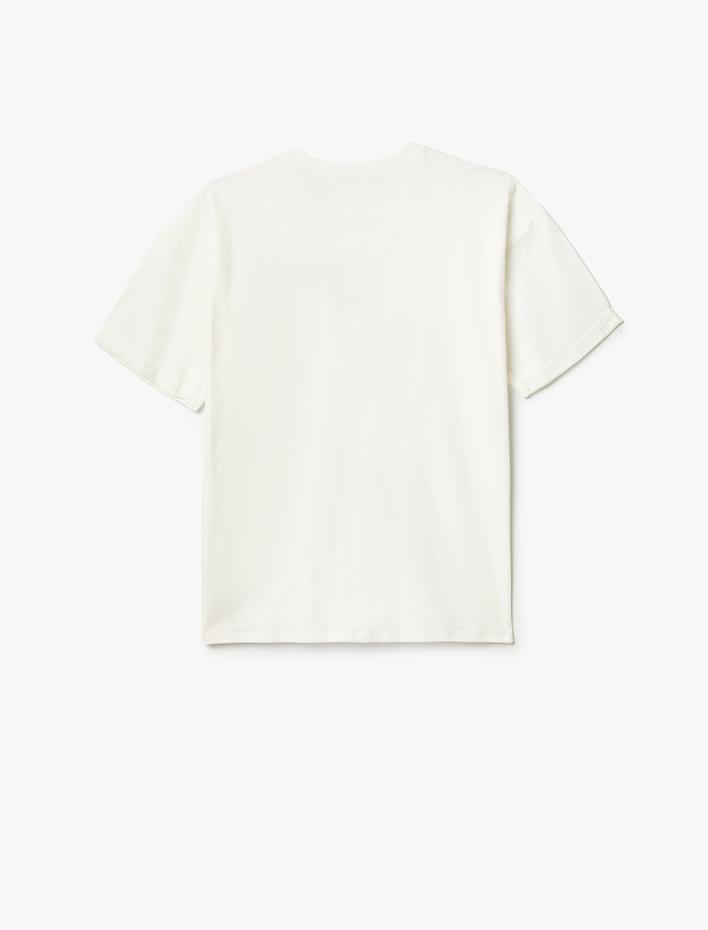 Erkek Çocuk Oversize Tişört Slogan Baskılı Kısa Kollu Bisiklet Yaka Pamuklu