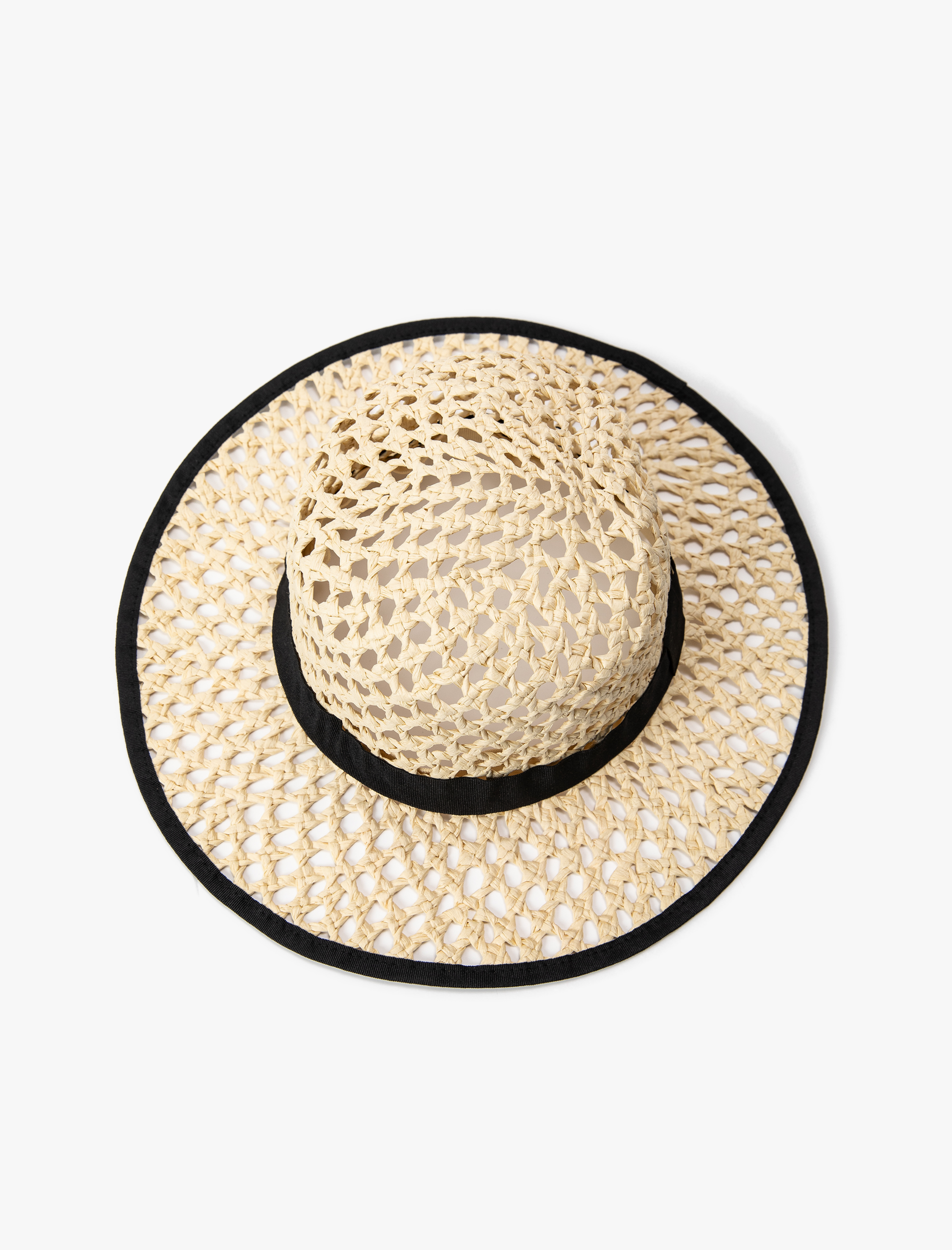  Kadın Hasır Şapka Dokulu Bant Detaylı - Koton X Sibil Çetinkaya