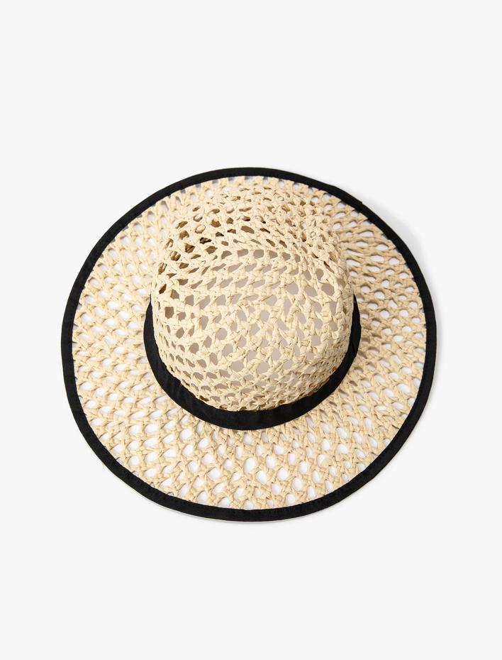 Kadın Hasır Şapka Dokulu Bant Detaylı - Koton X Sibil Çetinkaya