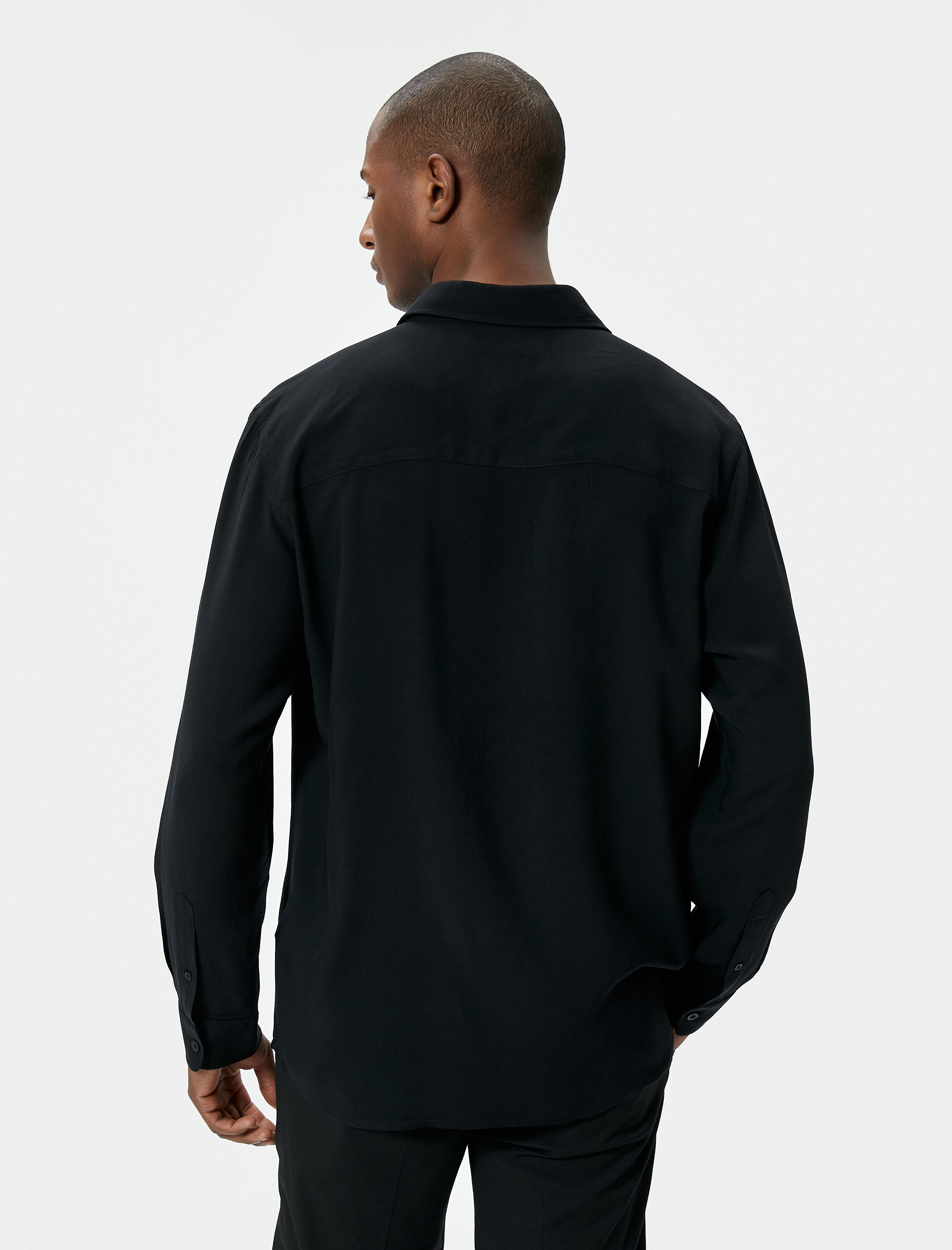   Basic Gömlek Uzun Kollu Klasik Yaka Düğmeli Viskon Regular Fit