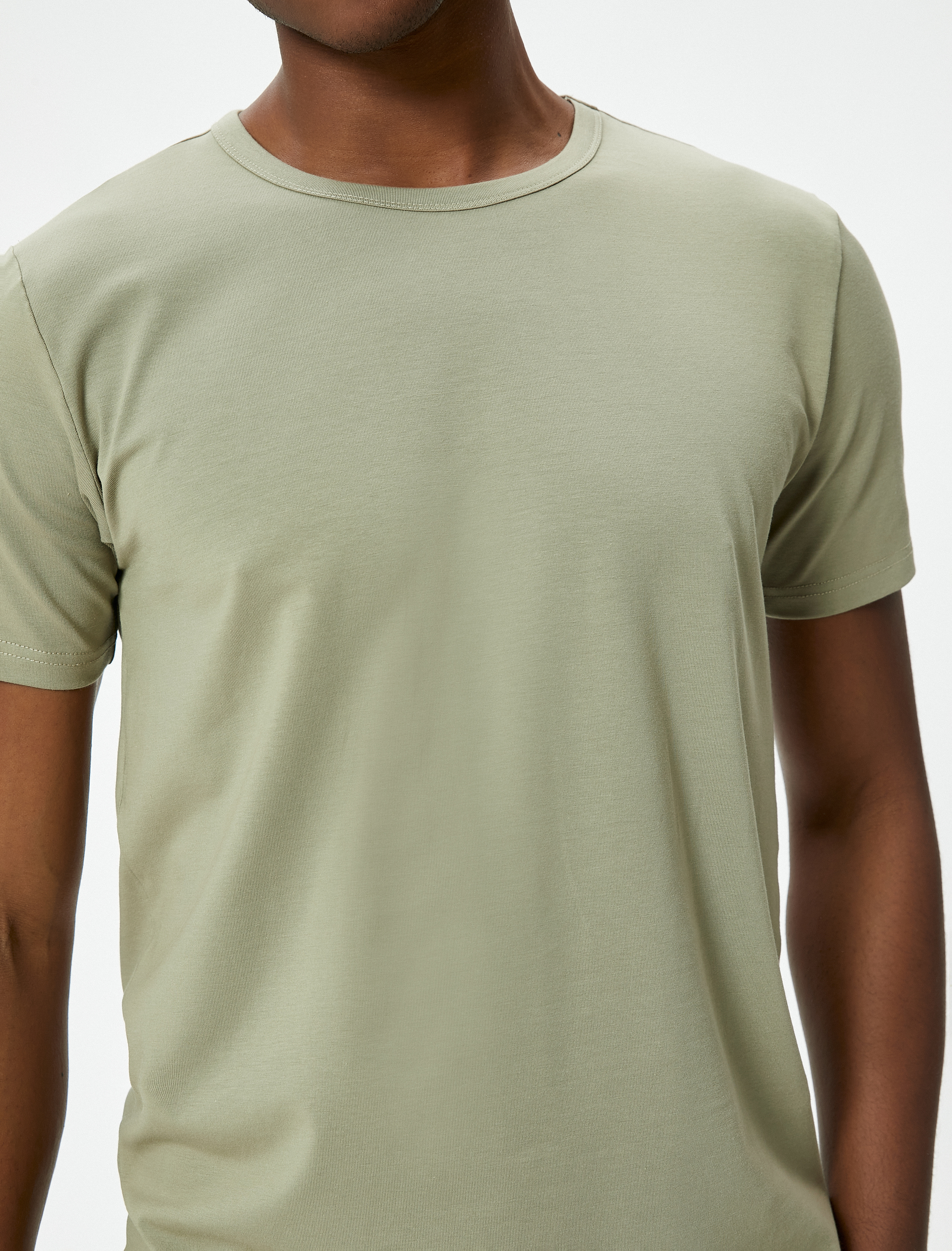   Slim Fit Tişört Basic Bisiklet Yaka Kısa Kollu