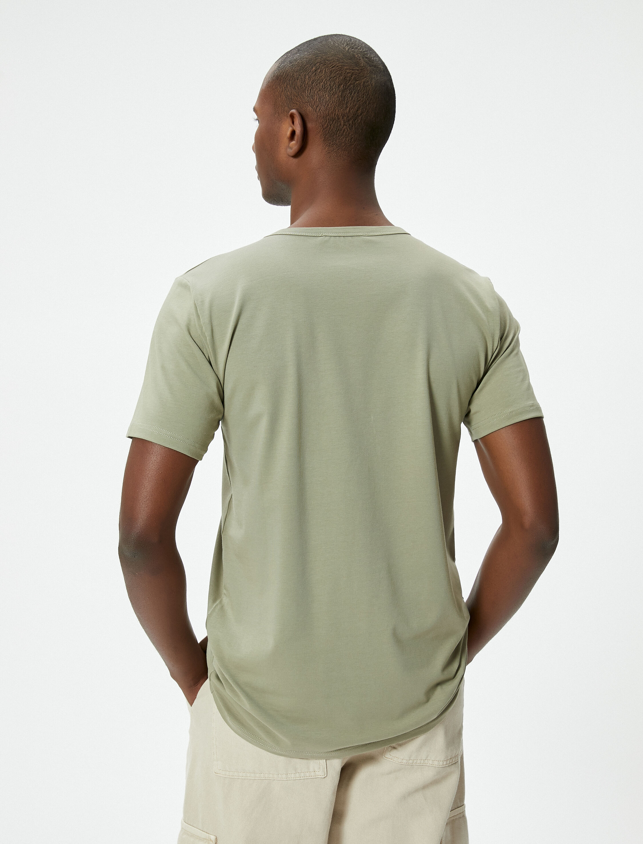   Slim Fit Tişört Basic Bisiklet Yaka Kısa Kollu