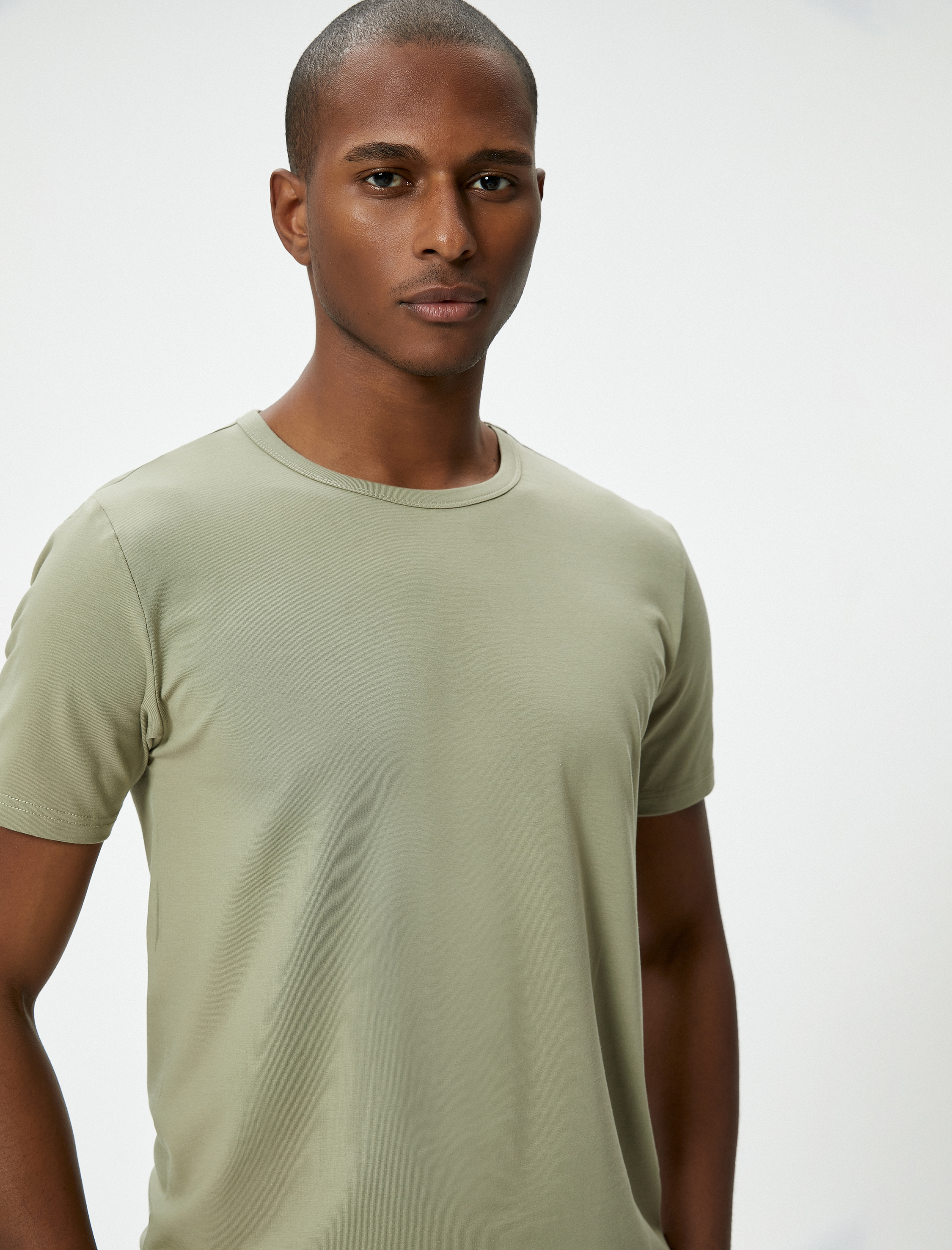   Slim Fit Tişört Basic Bisiklet Yaka Kısa Kollu