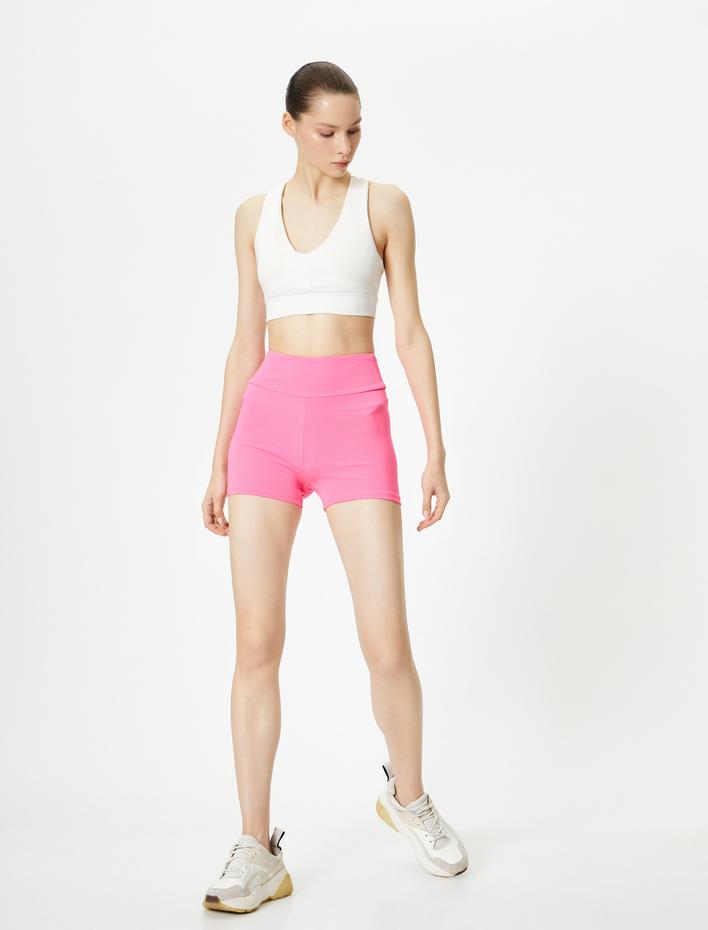  Spor Kısa Tayt Standart Bel Slim Fit