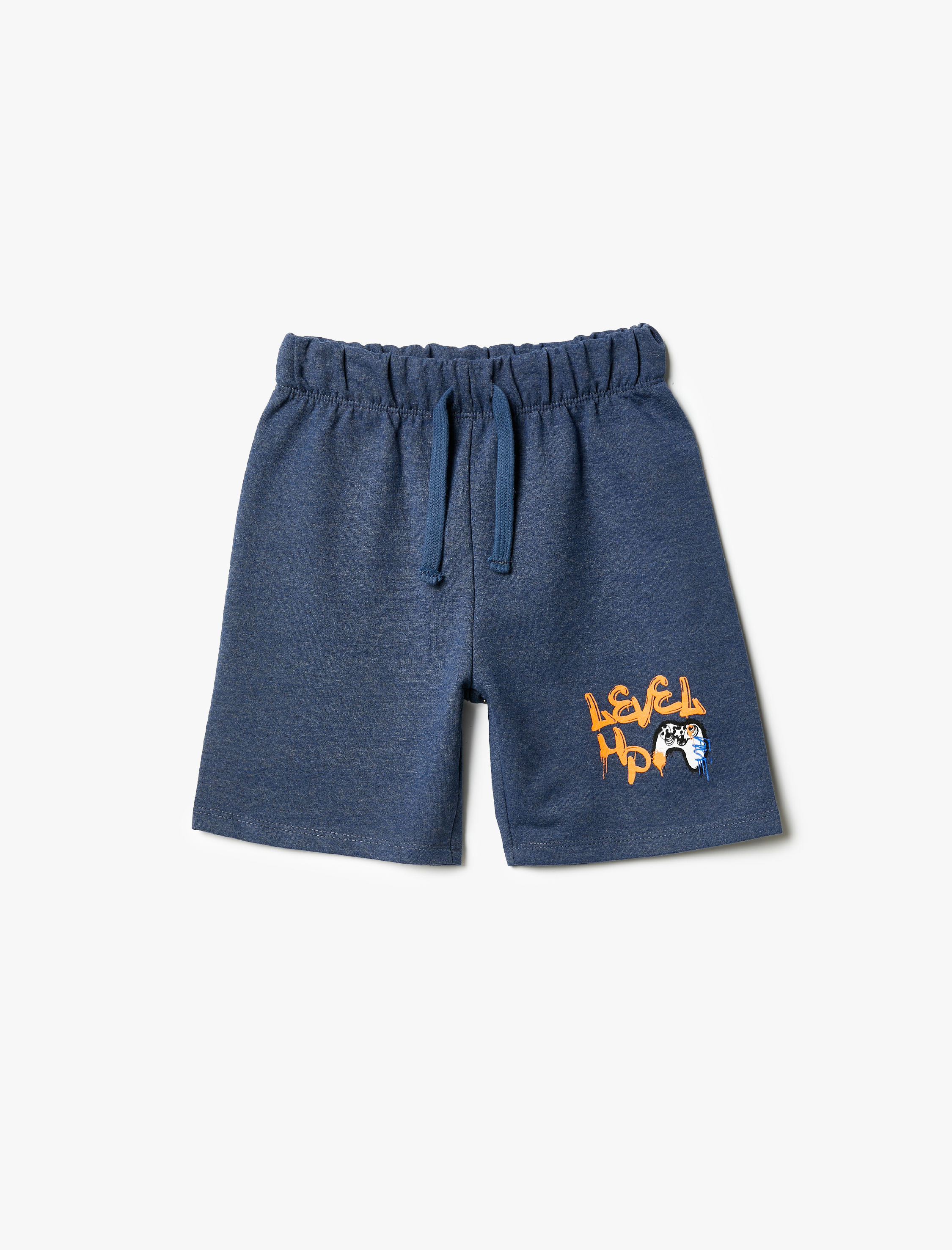  Erkek Çocuk Şort Baskı Detaylı Beli Bağlamalı