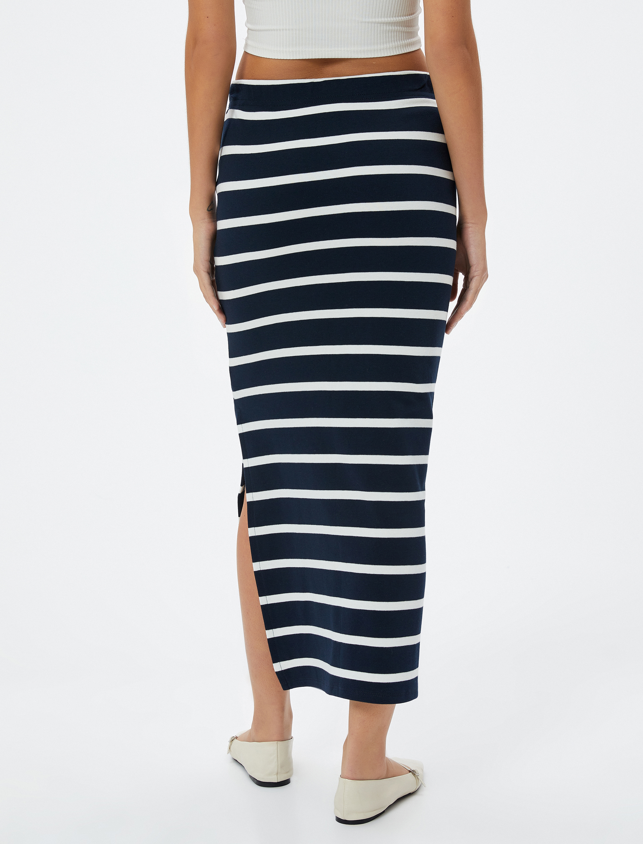   Midi Etek Yırtmaçlı Normal Bel