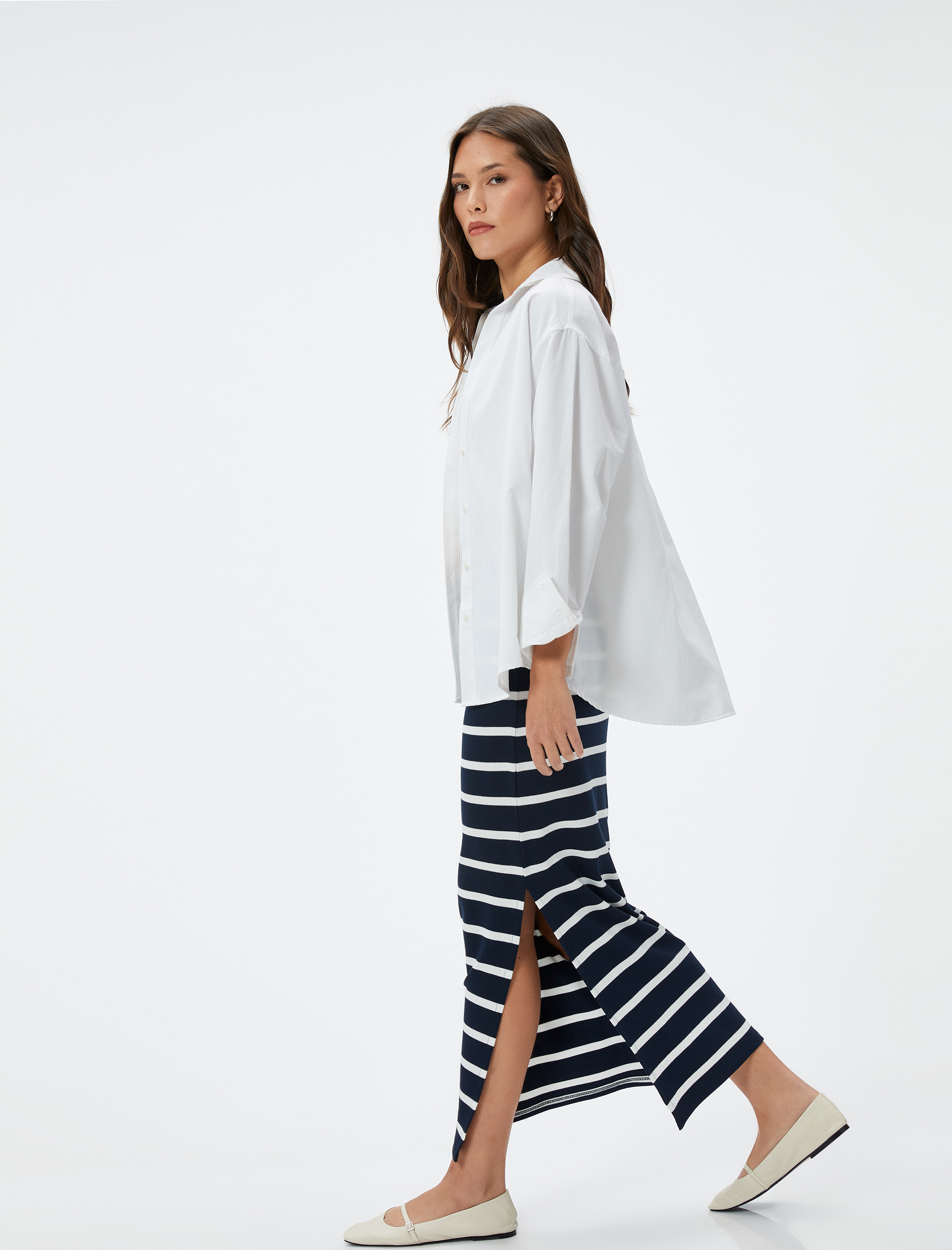   Midi Etek Yırtmaçlı Normal Bel