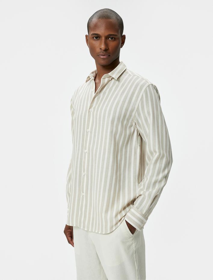  Slim Fit Gömlek Uzun Kollu Klasik Yaka Düğmeli