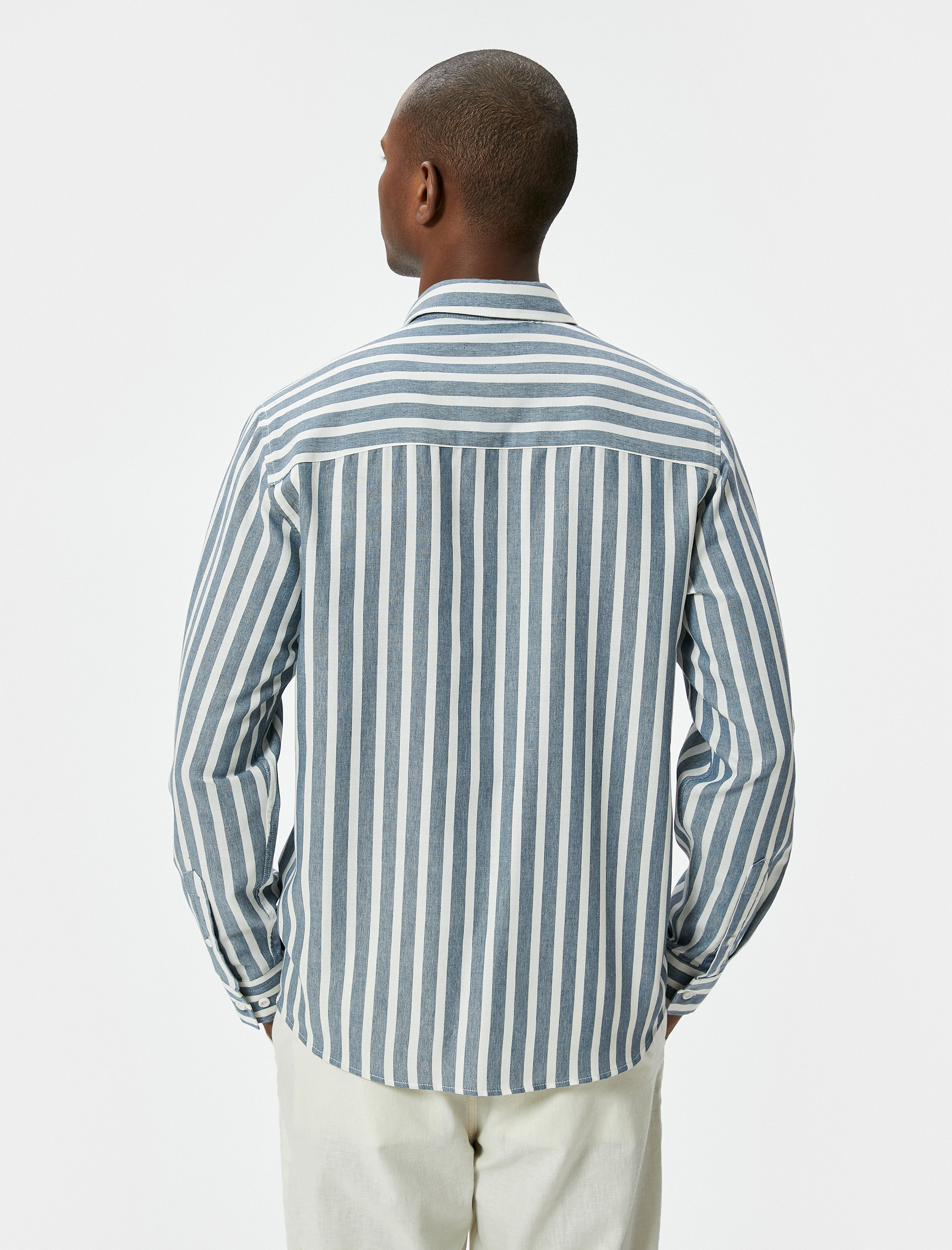   Slim Fit Gömlek Uzun Kollu Klasik Yaka Düğmeli