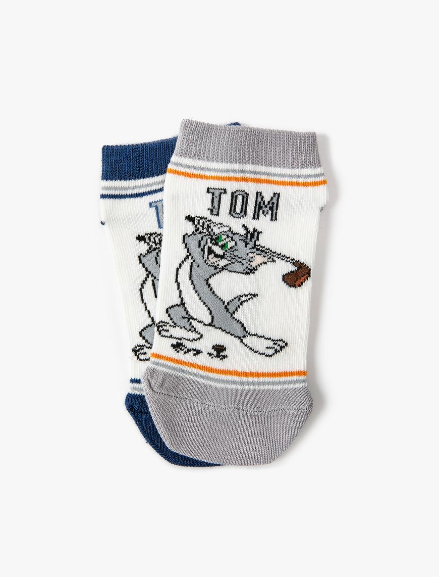  Erkek Çocuk 3'lü Tom ve Jerry Baskılı Çorap Seti Lisanslı