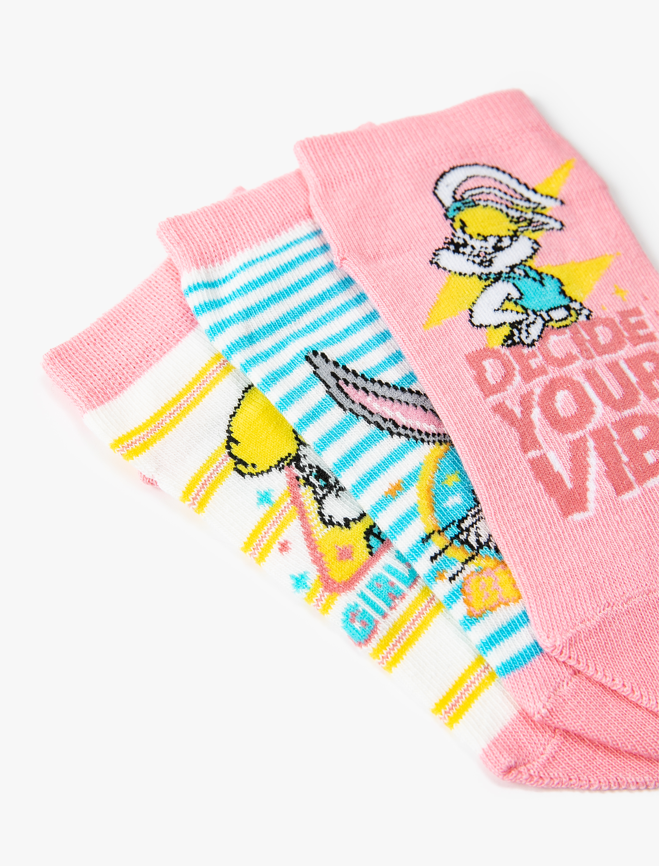 Kız Çocuk 3'lü Bugs Bunny Baskılı Çorap Seti Lisanslı