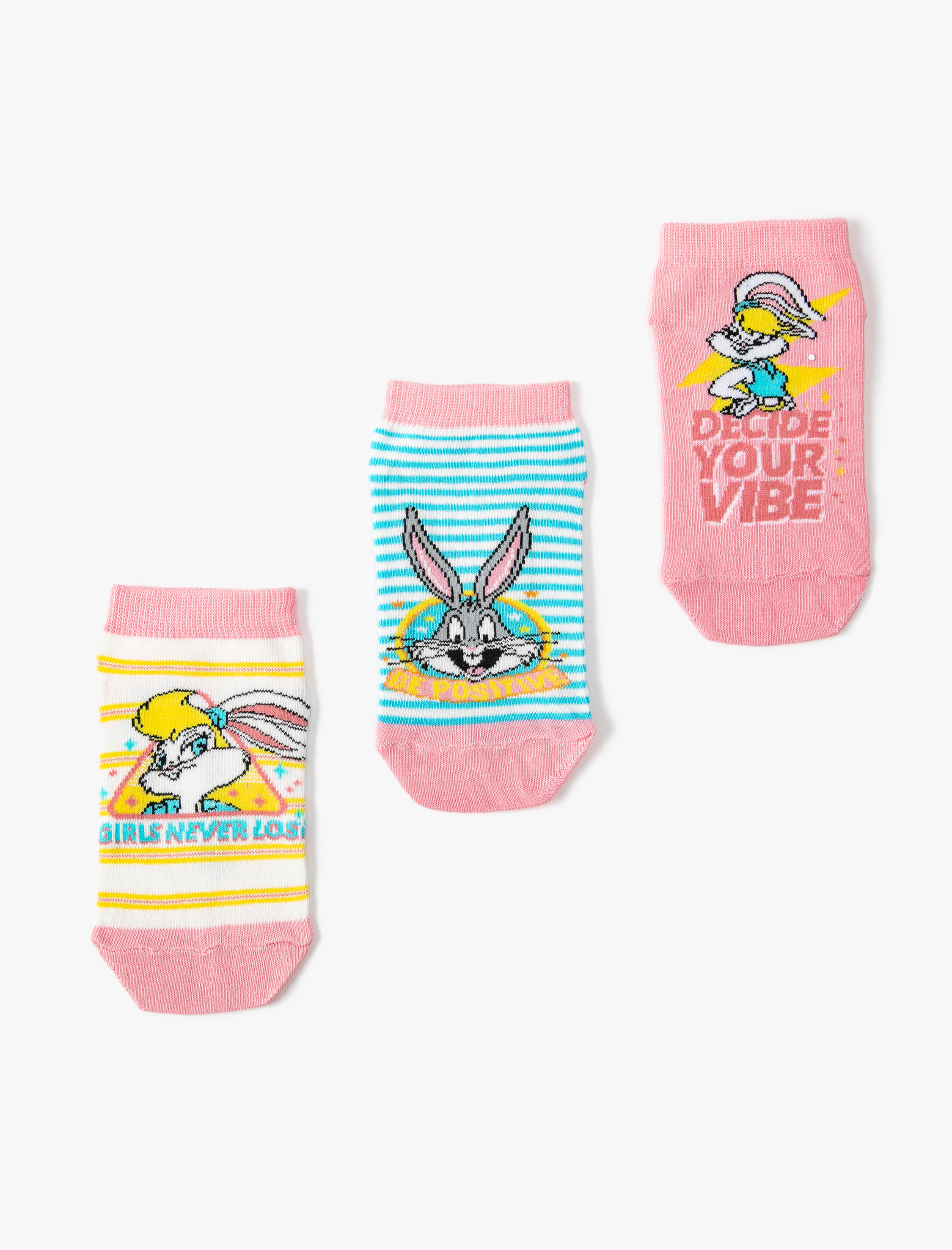 Kız Çocuk 3'lü Bugs Bunny Baskılı Çorap Seti Lisanslı