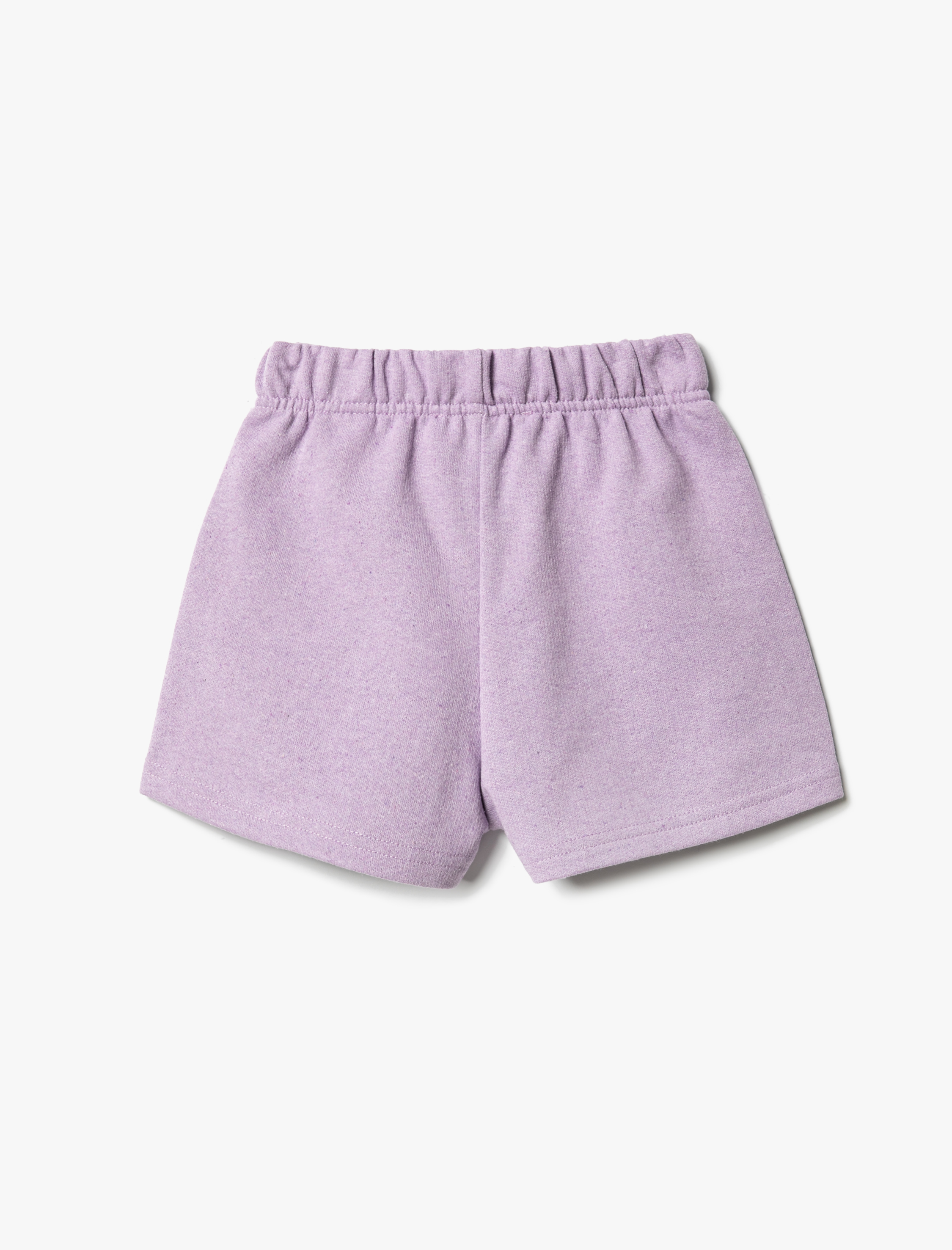  Kız Çocuk Şort Beli Lastikli Slogan Baskı Detaylı